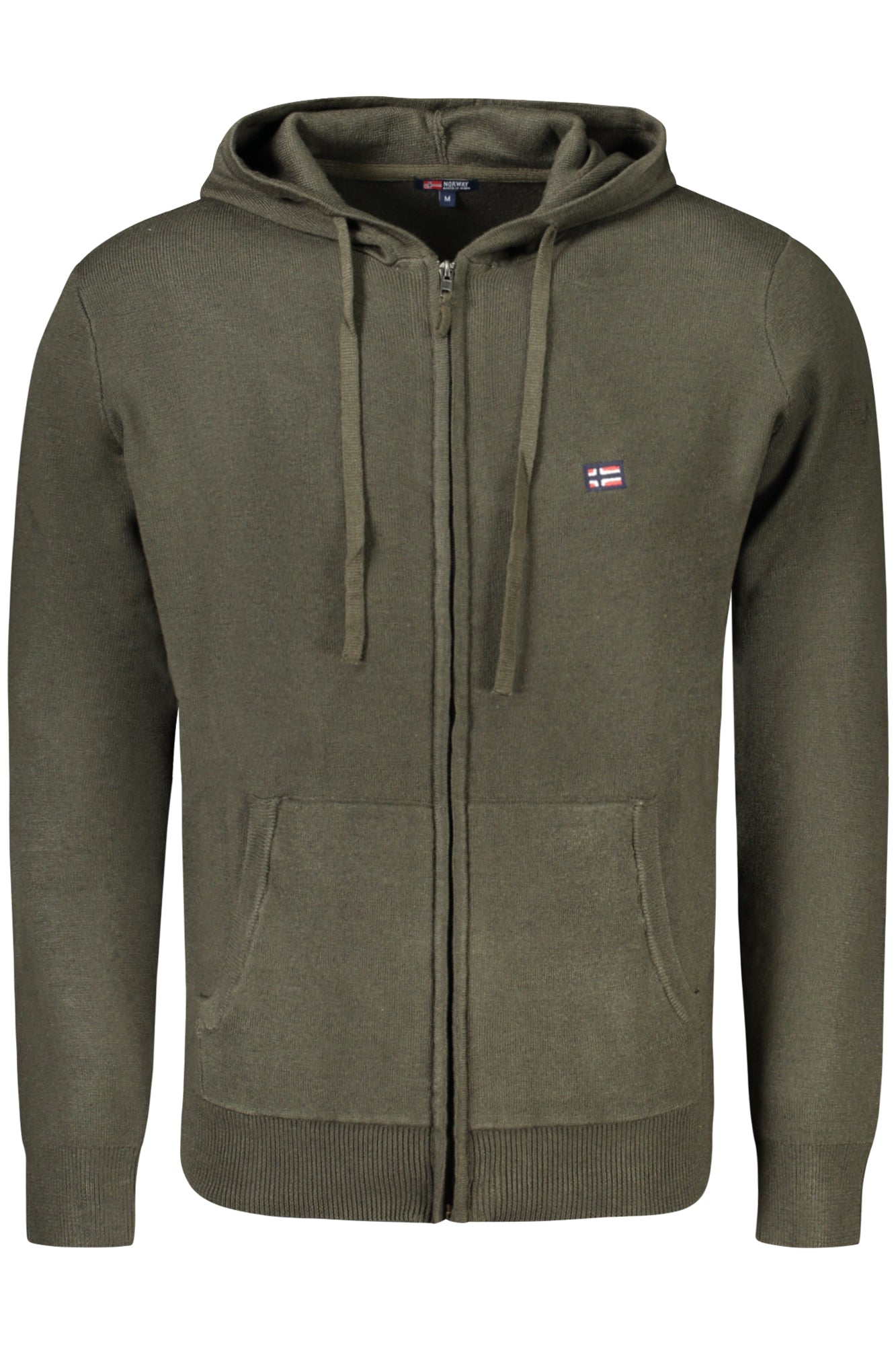 843105_VEFOREST – Herren-Cardigan Grün mit Kapuze und Reißverschluss – Norwegen 1963 Stil – Größe: M, L, 2XL, 3XL, XL – Farbe: Verde