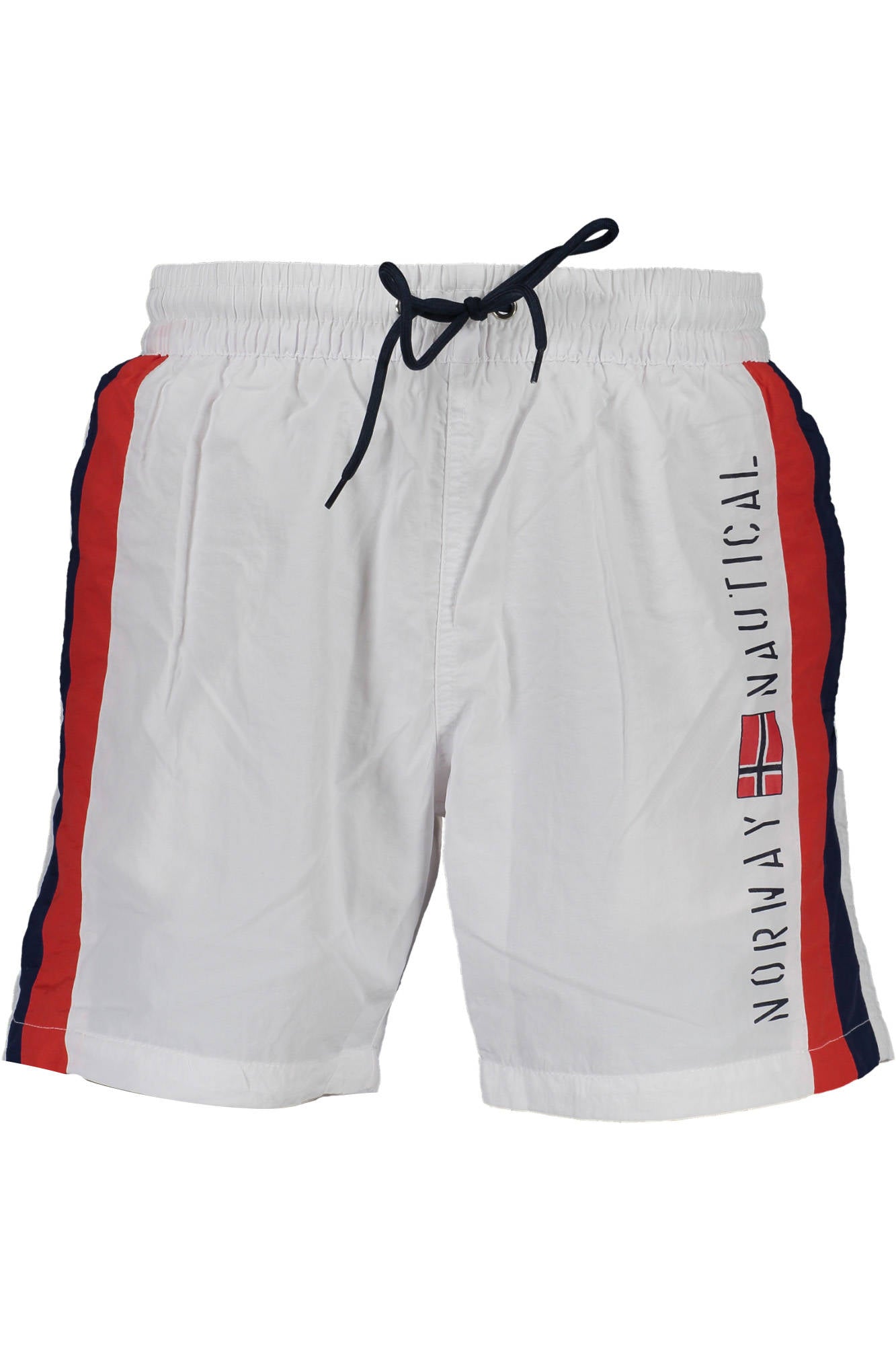 838302_BIANCO_WHITE – Weiße Herrenbadehose mit Taschen und Kontrastdetails – Norwegen 1963 – Größe: M, L, XL, 2XL – Farbe: Bianco