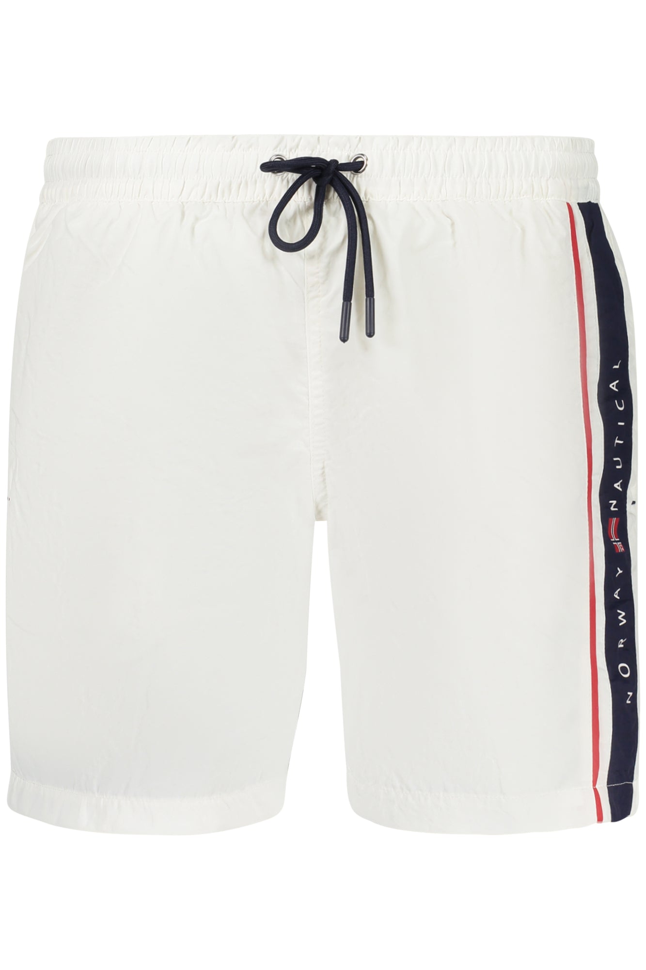 858312_BIWHITE – Weisse Herren Badeshorts mit Slip & Taschen - Norwegen 1963 inspiriert – Größe: S, M, L, XL, 2XL, 3XL – Farbe: Bianco
