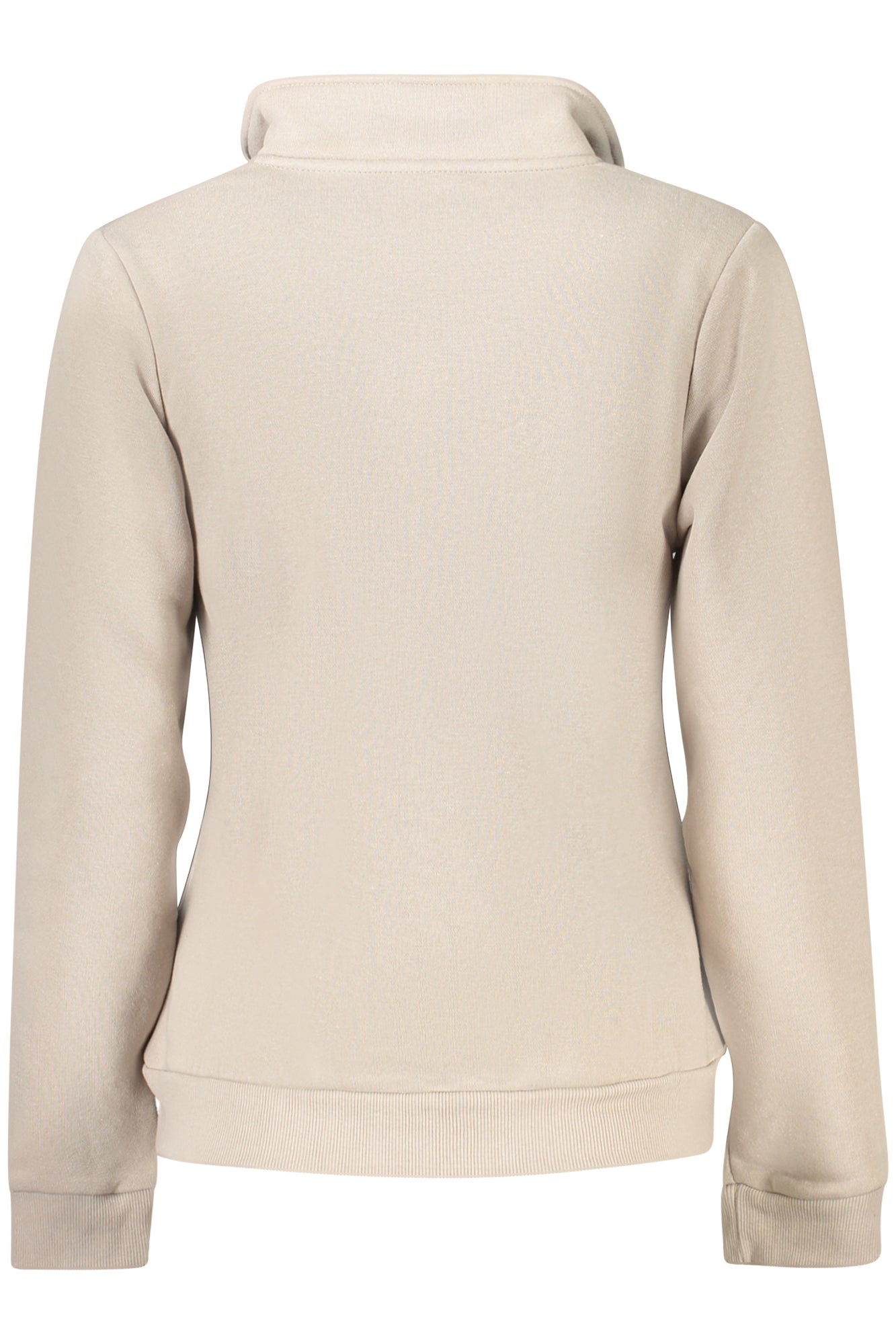 859001_BEROPE – Beiges Damen Langarmshirt mit Reißverschluss und Applikation – Größe: S, M, L, XL, 2XL – Farbe: Beige