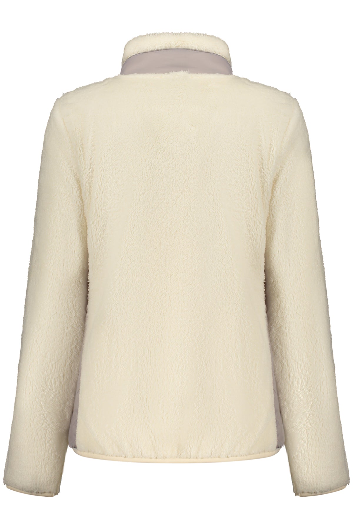 859902_BIOFFWHI – Damen Fleece Zip-Up Sweatshirt mit Taschen & Kontrastdetails - Weiß – Größe: S, M, L, XL, 2XL – Farbe: Bianco