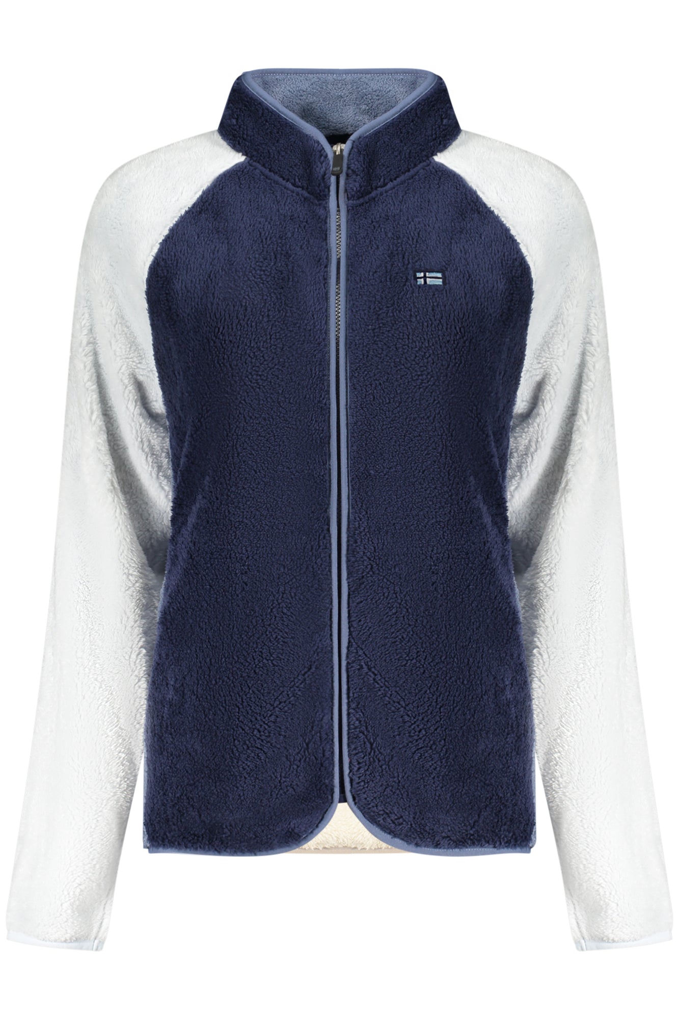 859903_BLNAVY – Gefüttertes Damen Langarm-Sweatshirt Blau mit Stickerei und Taschen – Größe: S, M, L, XL, 2XL – Farbe: Blu