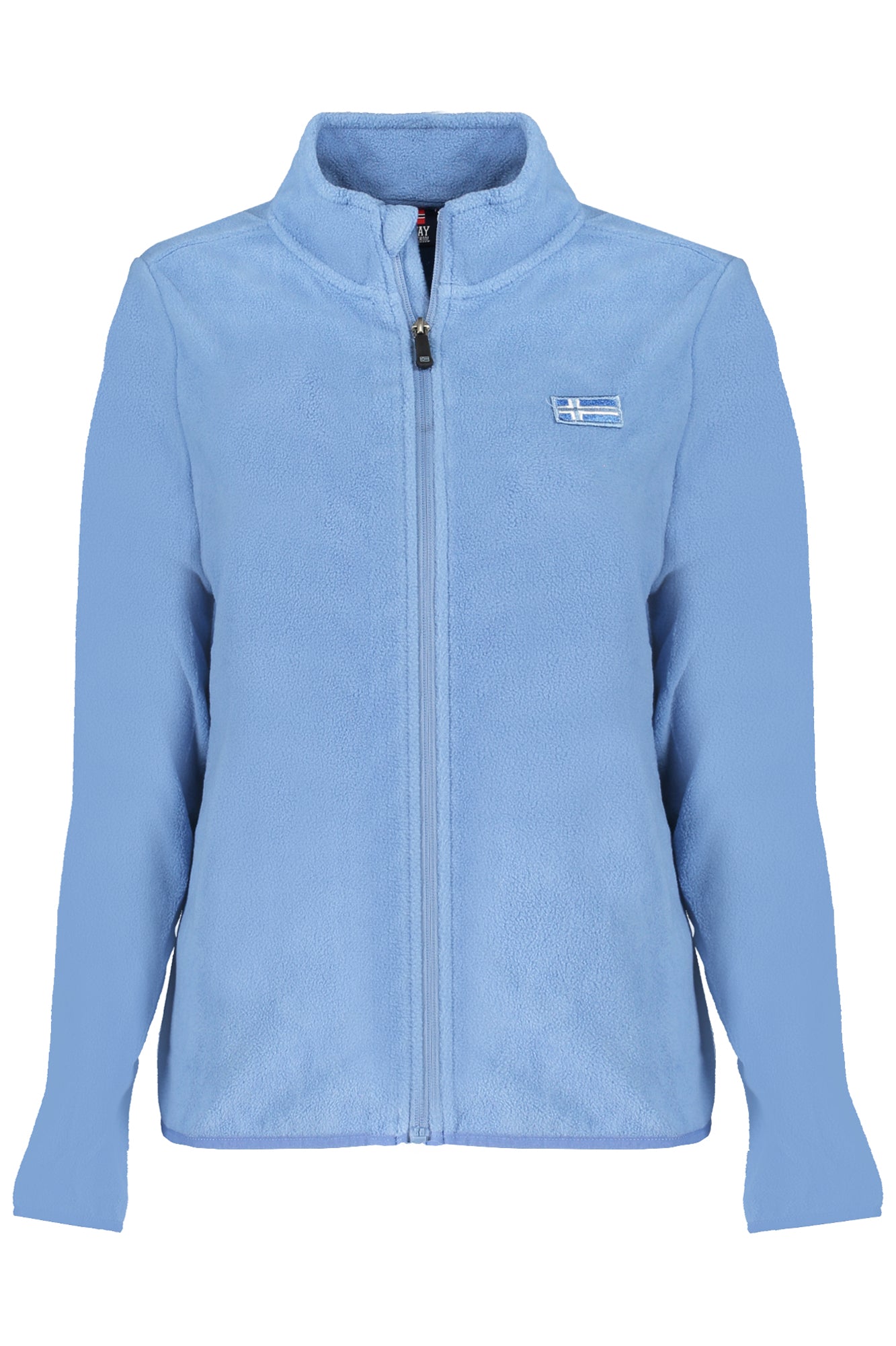 849905_BLWALE – Damen-Fleece-Sweatshirt Blau mit Reißverschluss und Applikation – Größe: S, M, L, XL – Farbe: Blu