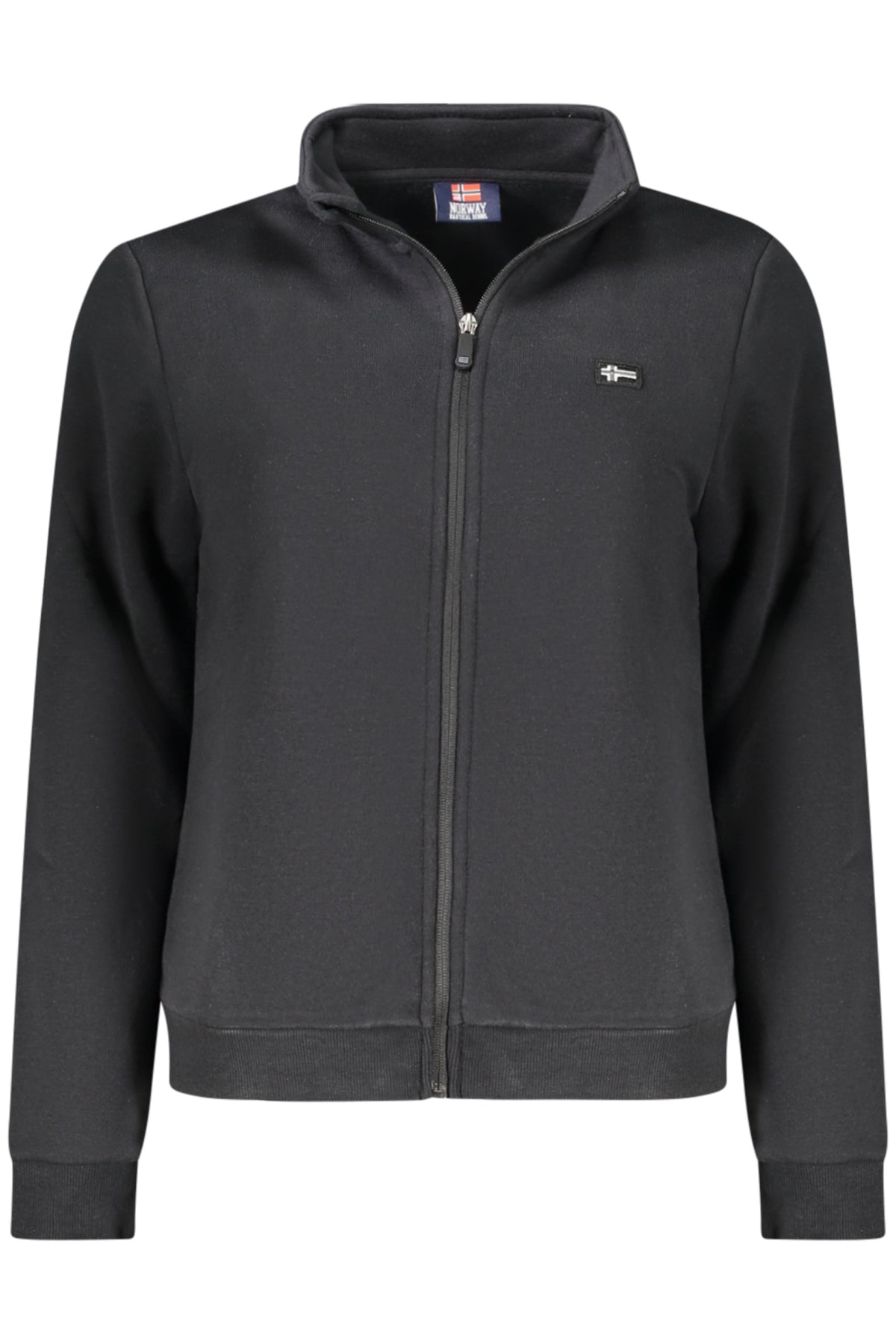 859001_NEBLACK – Schwarzes Damen-Sweatshirt mit Reißverschluss und Aufnähern kaufen – Größe: S, M, L, XL, 2XL – Farbe: Nero