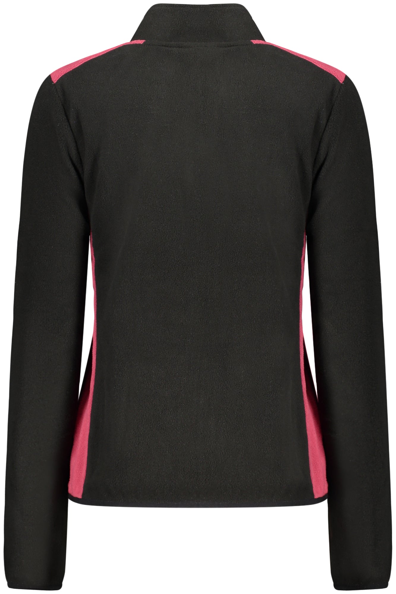 849910_NEBLACK – Damen Vliespullover Schwarz mit Kontrast & Reißverschluss - Elegant & Warm – Größe: S, M, L, XL, 2XL – Farbe: Nero