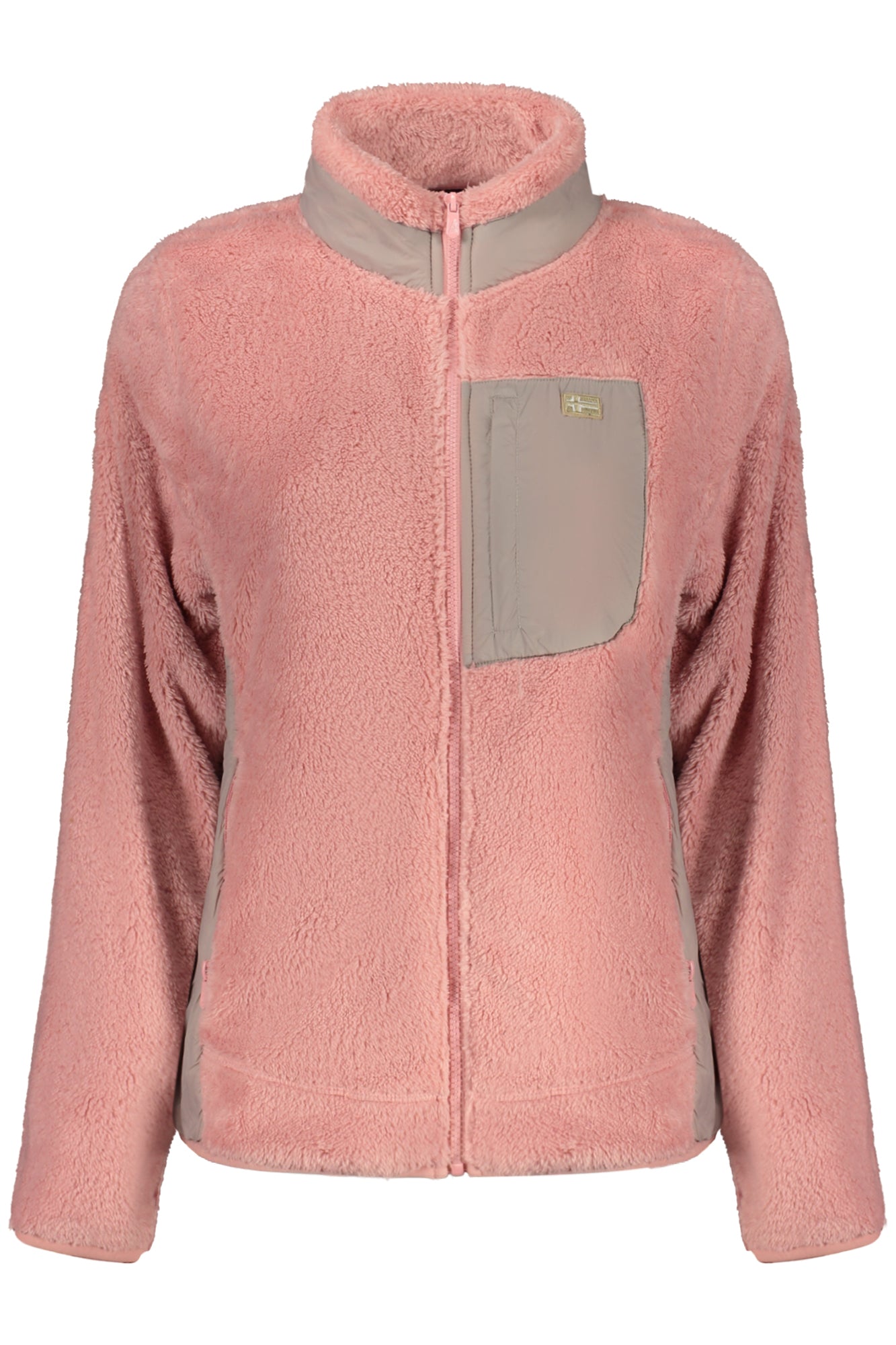 859902_RSROSANT – Damen Zip-Up Sweatshirt Rosa - Fleece, Taschen & Kontrastdetails – Größe: S, M, L, XL, 2XL – Farbe: Rosa