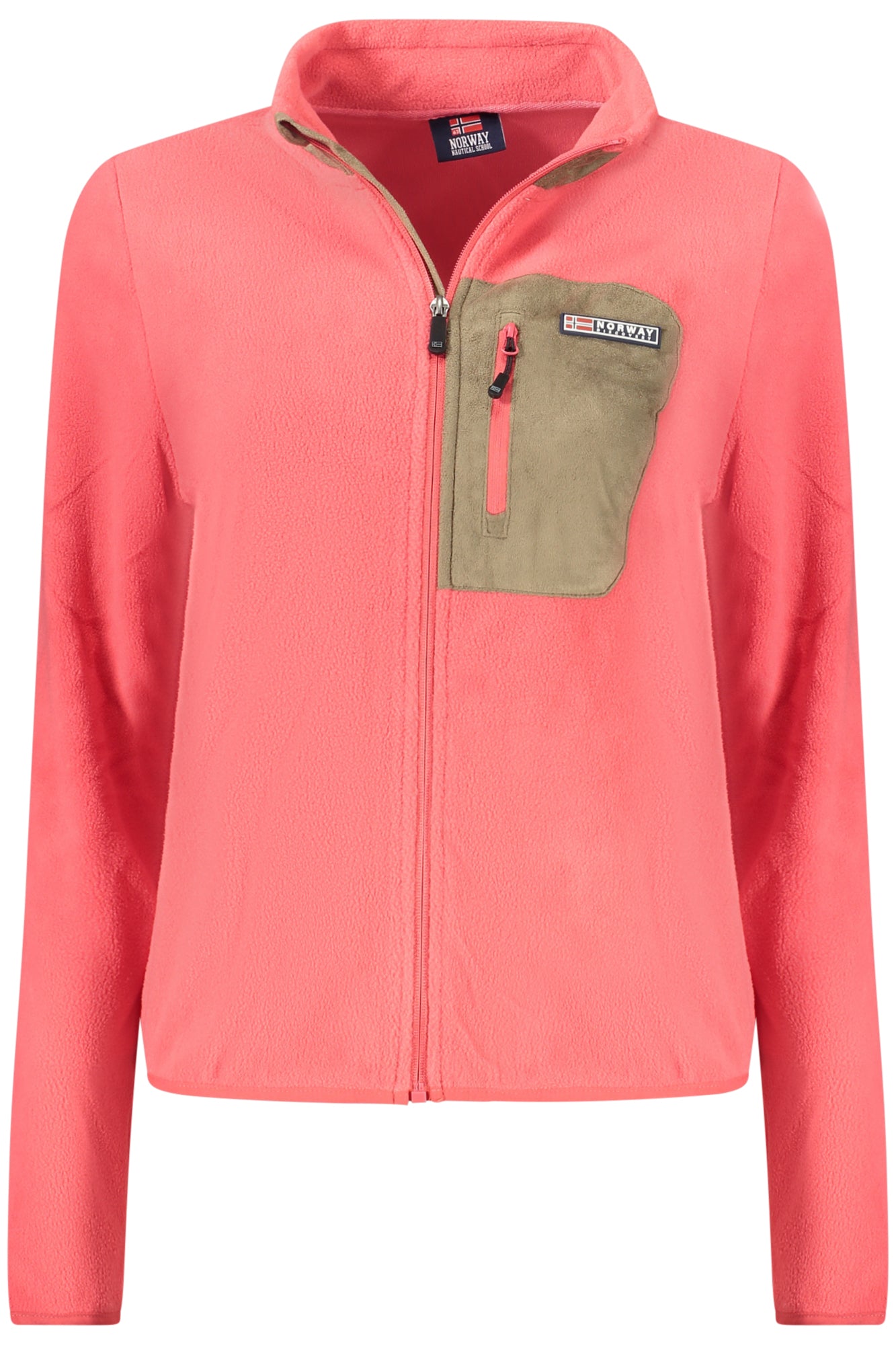 859906_RSTULIP – Stylisches Damen Fleece-Sweatshirt mit Reißverschluss und Kontrastdetails – Größe: S, M, L, XL, 2XL – Farbe: Rosa