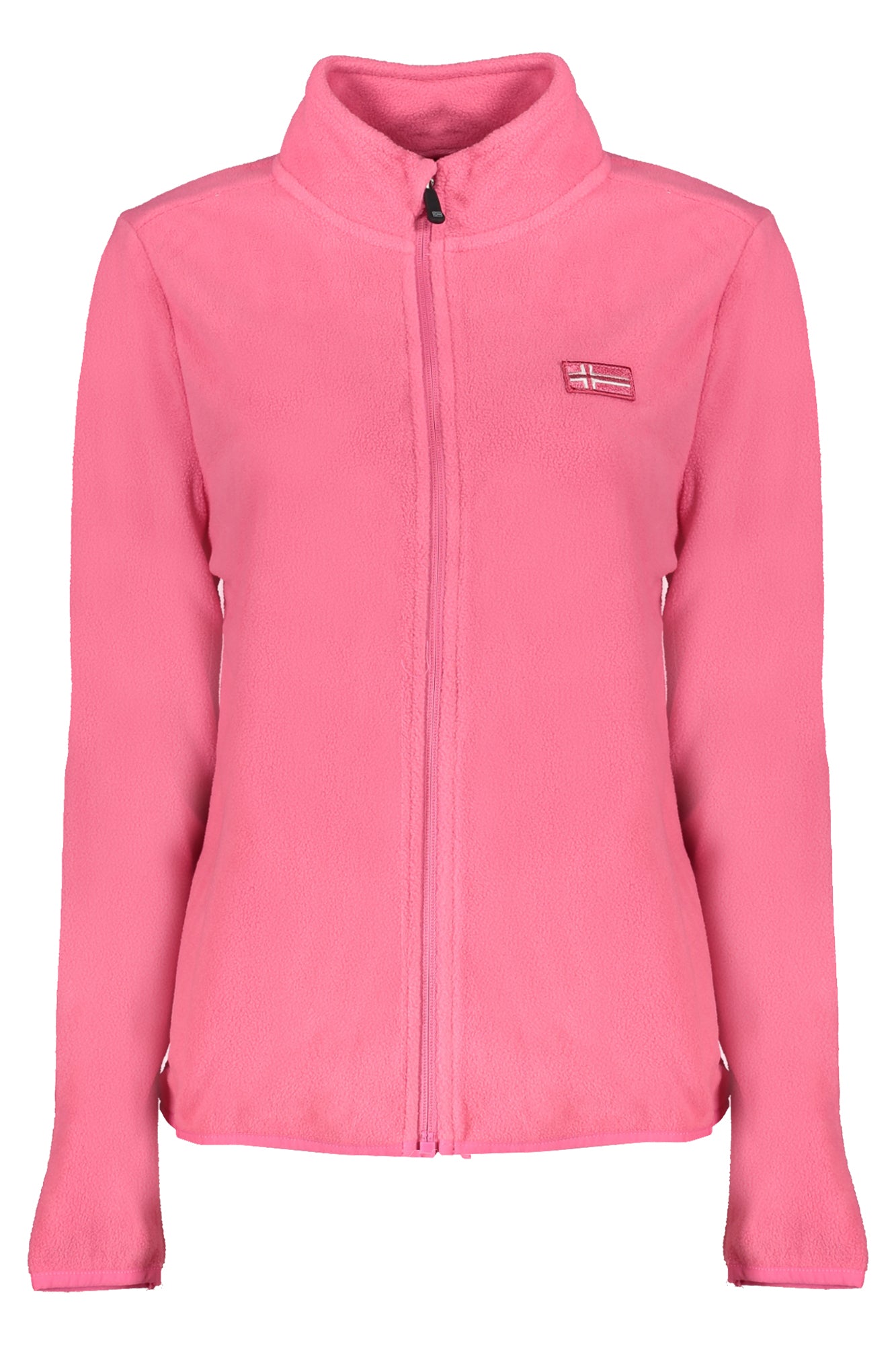 849905_RSNEWFUX – Stylisches Damen Sweatshirt Rosa - Fleece, Reißverschluss, Applikation – Größe: S, M, L, XL – Farbe: Rosa