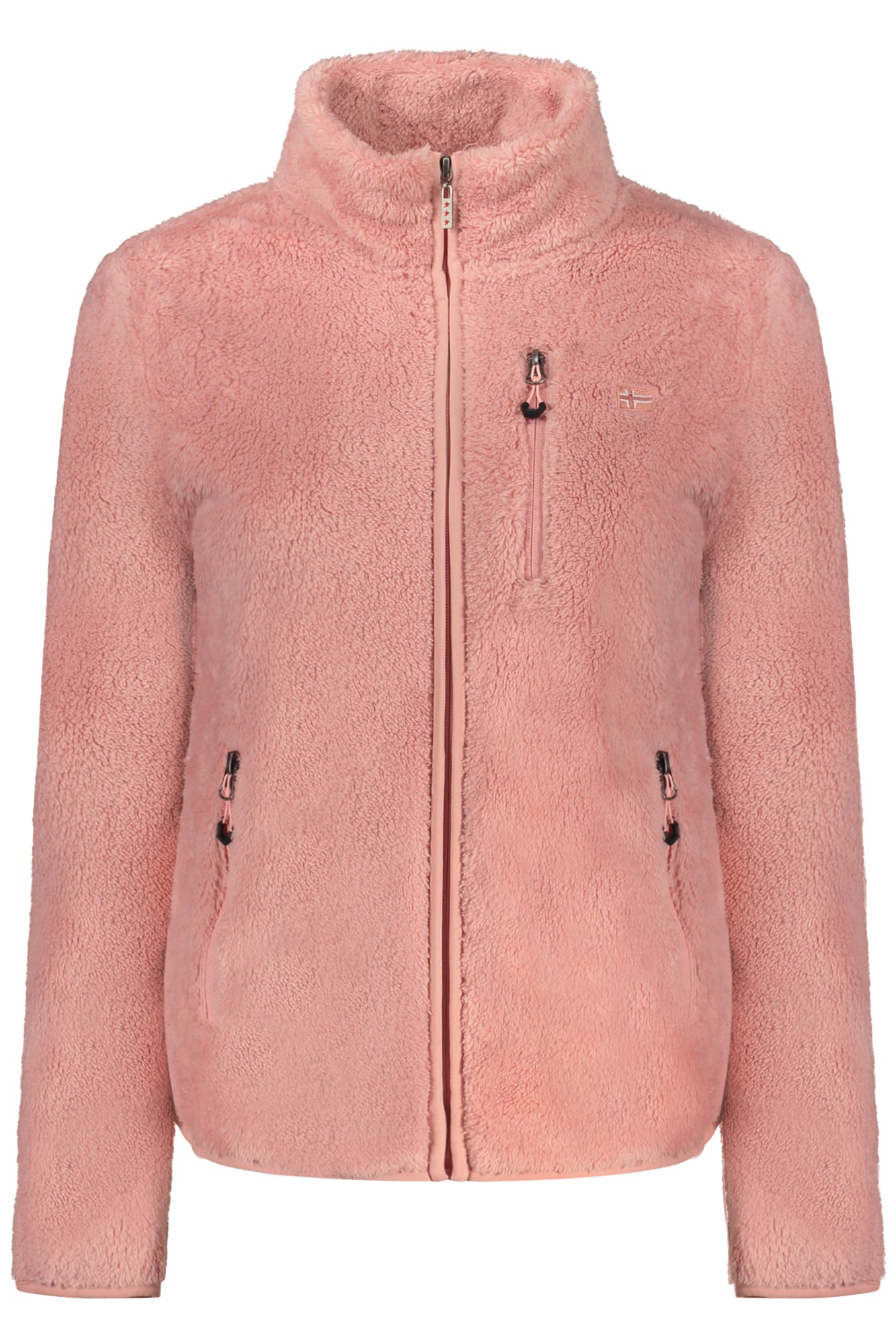 849909_RSROSANT – Damen Langarm-Fleece-Sweatshirt mit Reißverschluss und Taschen – Größe: S, M, L, XL, 2XL – Farbe: Rosa