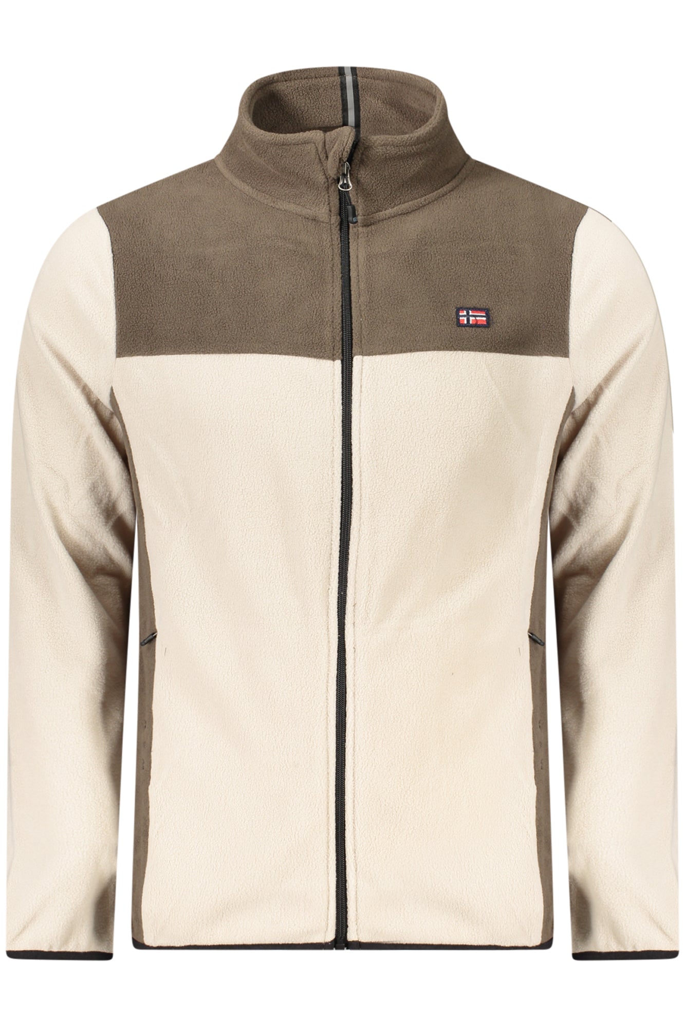 849522_BEROPE – Beiges Herren-Sweatshirt mit Reißverschluss und Taschen - Fleece & Details – Größe: S, M, L, XL, 2XL, 3XL – Farbe: Beige