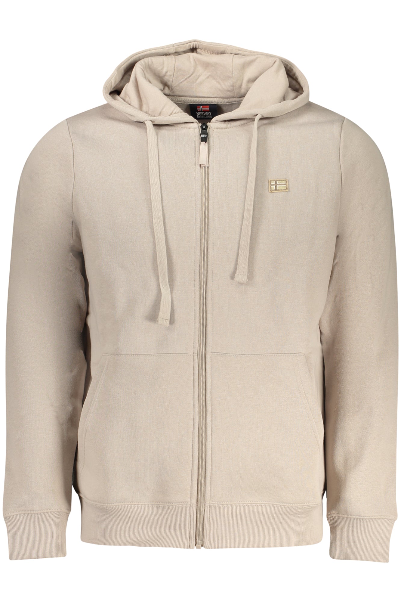 859462_BEROPE – Herren Beige Hoodie mit Reißverschluss, Taschen & Norwegen-Design – Größe: S, M, L, XL, 2XL, 3XL – Farbe: Beige
