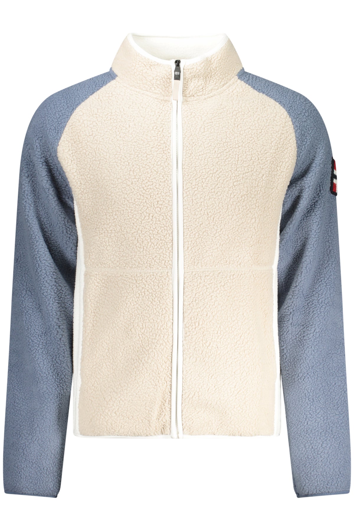 859503_BEROPE – Herren Fleece-Sweatshirt Beige mit Reißverschluss und Kontrastdetails – Größe: S, M, L, XL, 2XL, 3XL – Farbe: Beige