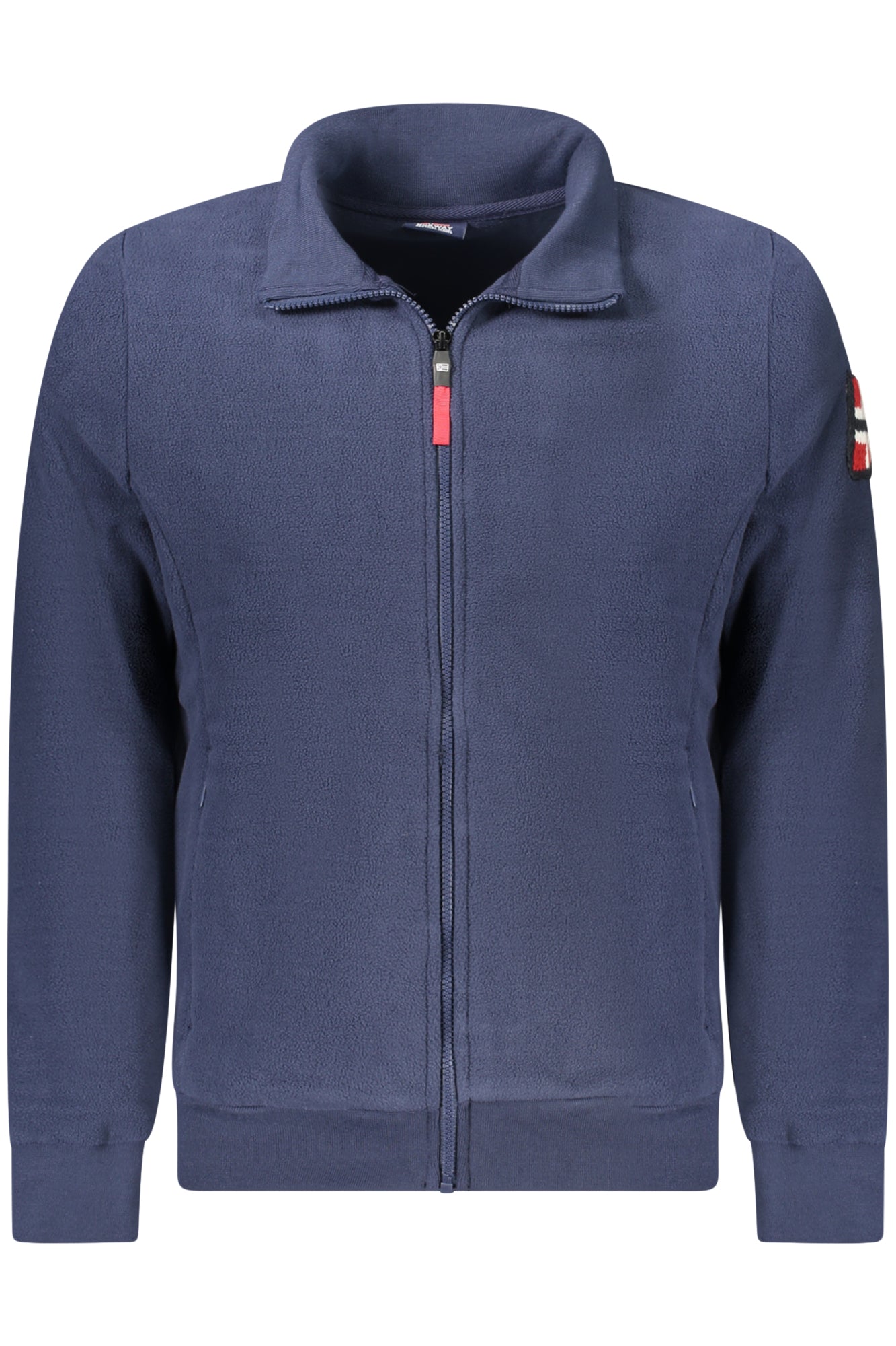 859532_BLNAVY – Herren Fleecepullover Blau mit Reißverschluss und Stickerei – Größe: S, M, L, XL, 2XL, 3XL – Farbe: Blu