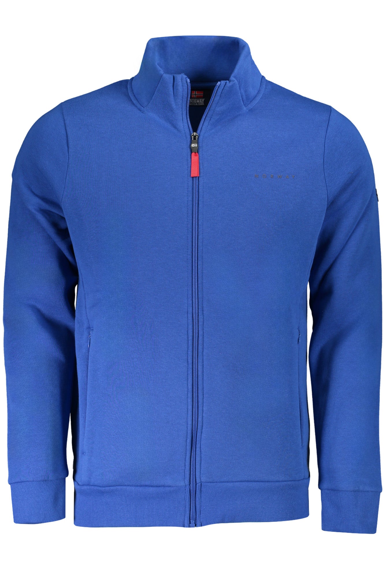 849452_BLBLUETT – Herren Blauer Pullover mit Reißverschluss & Logo - Gefüttert, 2 Taschen – Größe: XL, 2XL, M, L – Farbe: Blu
