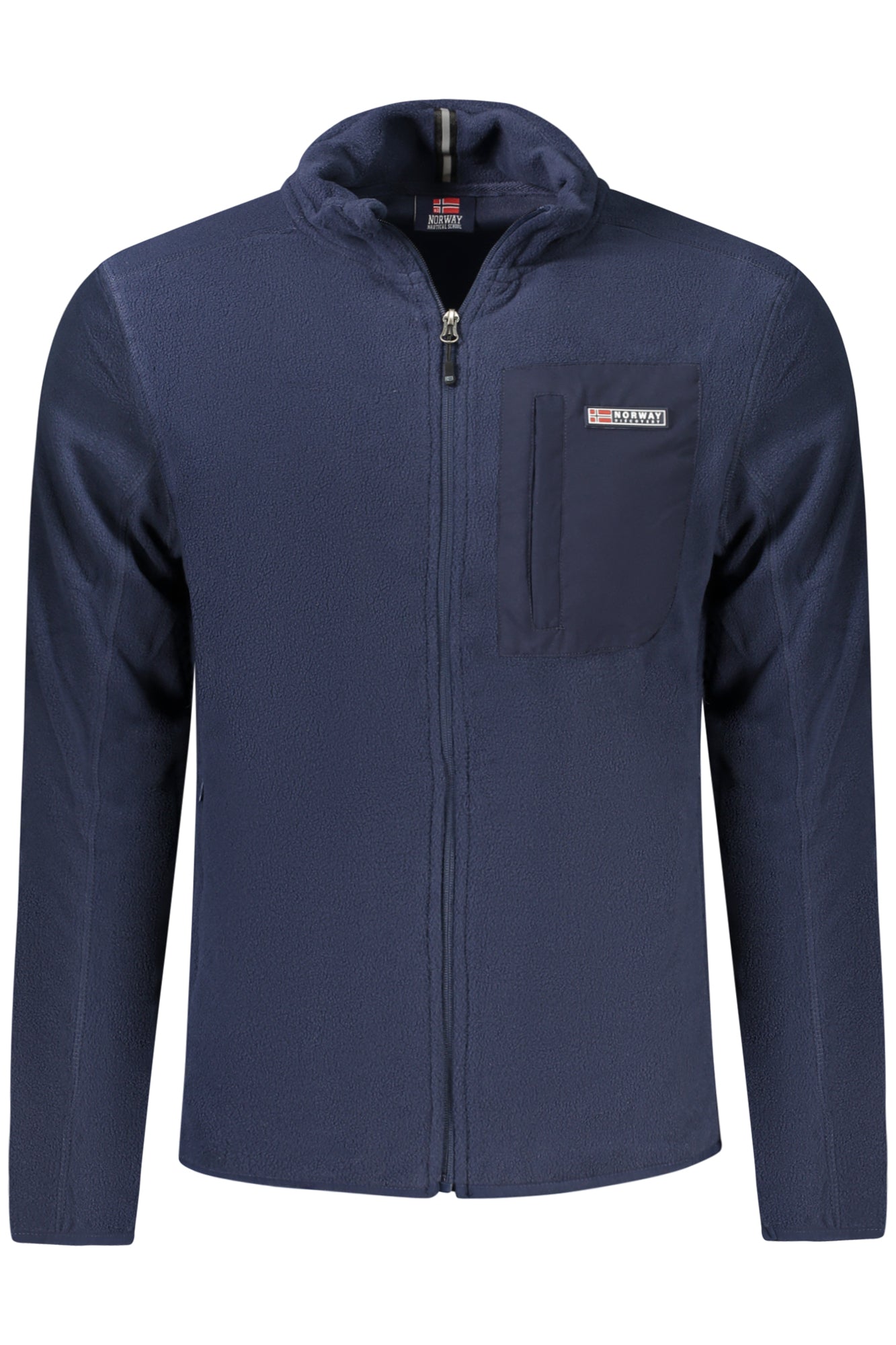 859505_BLNAVY – Herren Fleece-Longarmshirt mit Taschen & Applikation - Blau – Größe: S, M, L, XL, 2XL, 3XL – Farbe: Blu