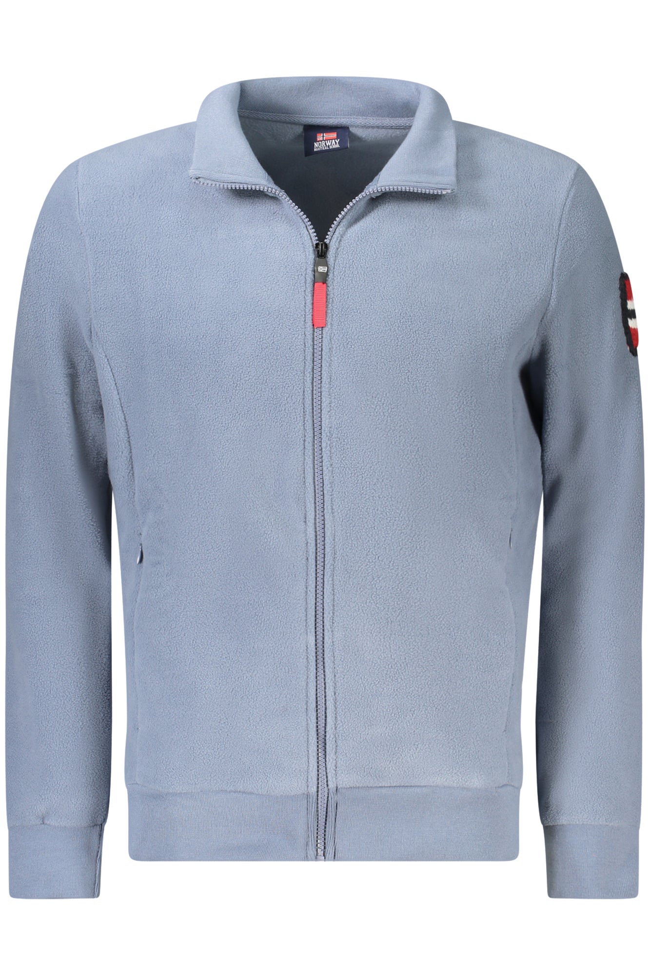 859532_BLTYPHOO – Herren Fleece-Langarmshirt Blau mit Stickerei und Reißverschluss – Größe: S, M, L, XL, 2XL, 3XL – Farbe: Blu
