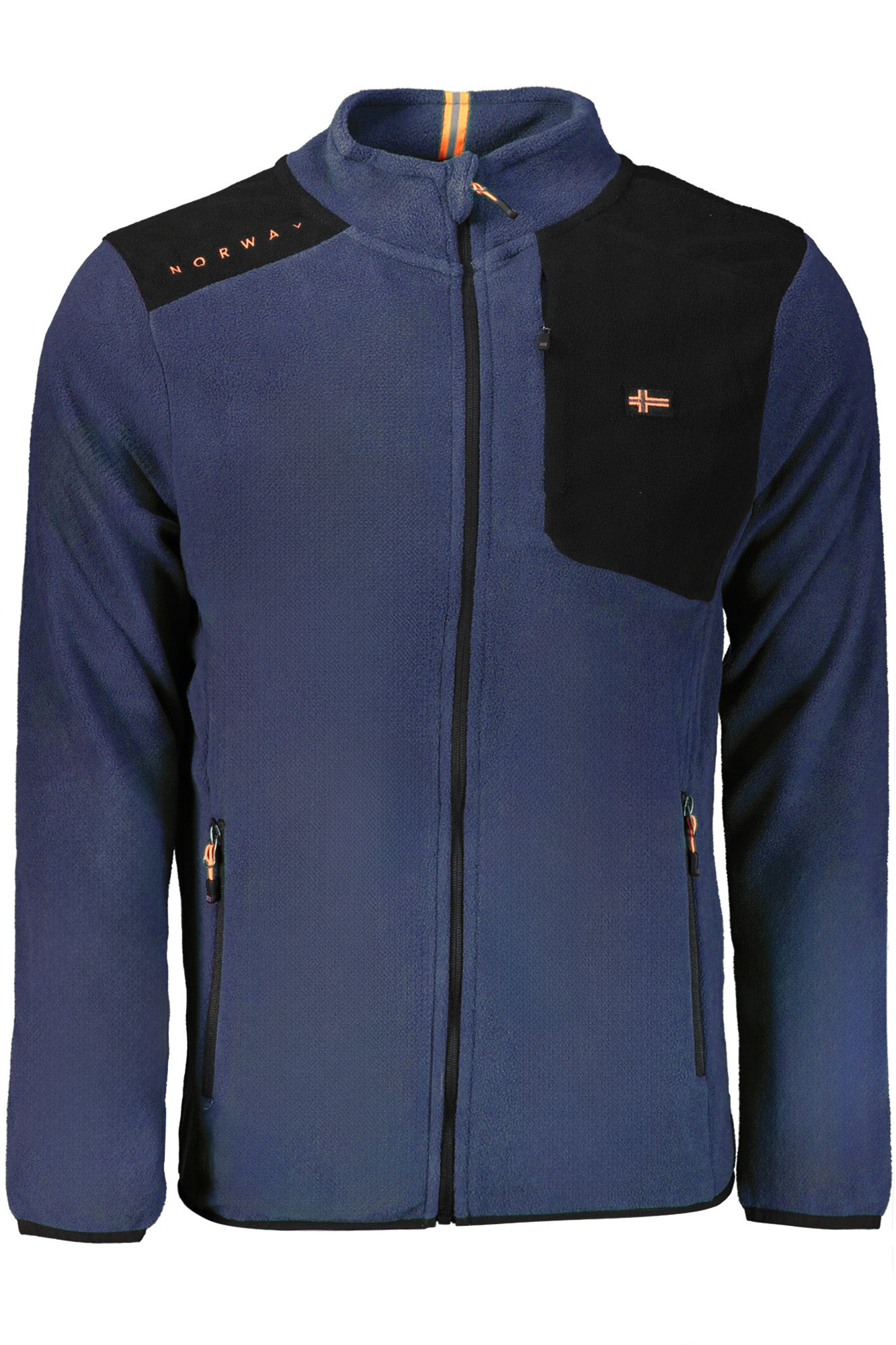 849548_BLNAVY – Herren Sweatshirt Fleece Langarm Blau mit Kontrastdetails und Taschen – Größe: M, L, XL, 2XL – Farbe: Blu