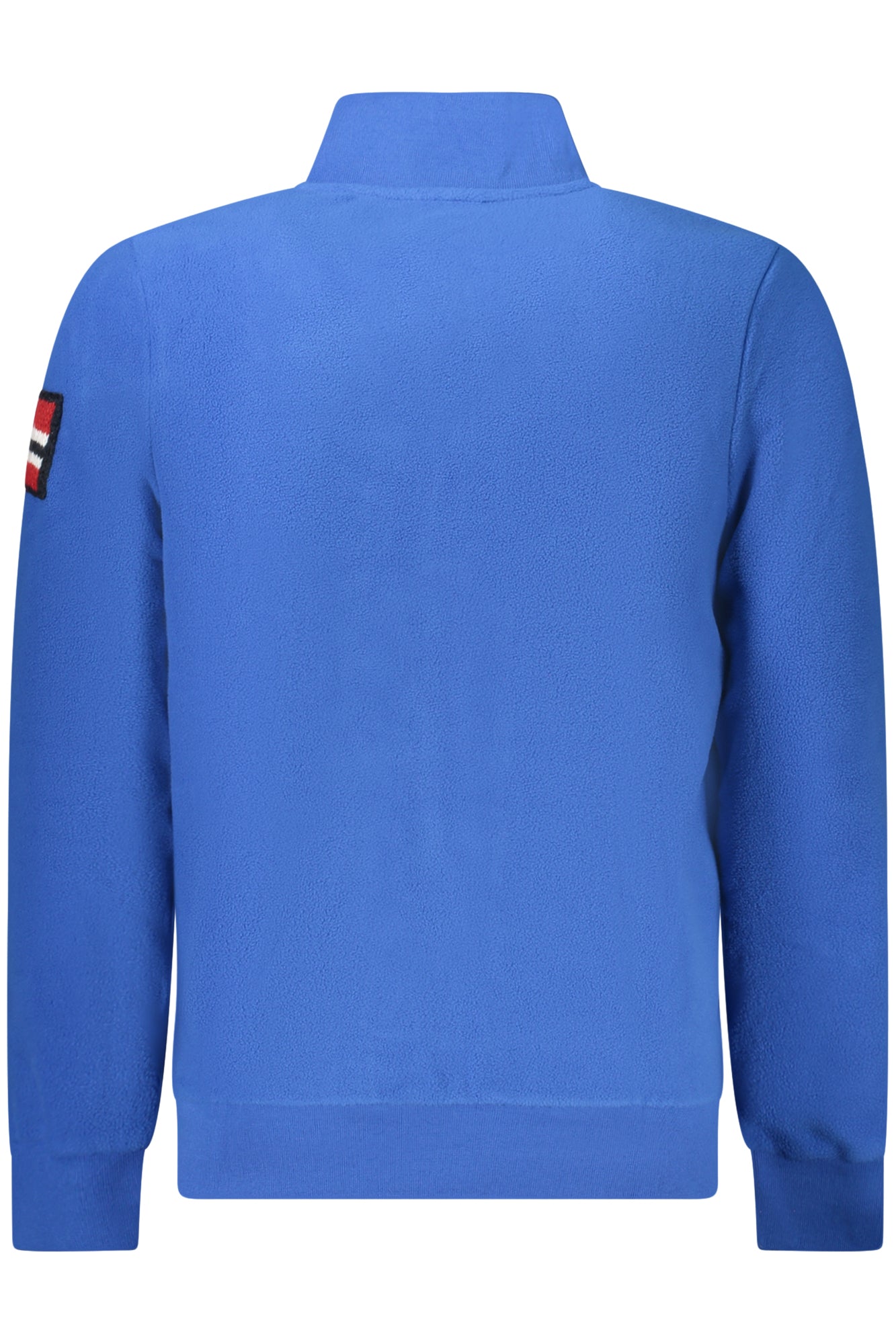859532_BLBLUETT – Herren Fleece-Langarmshirt Blau mit Reißverschluss und Stickerei – Größe: S, M, L, XL, 2XL, 3XL – Farbe: Blu