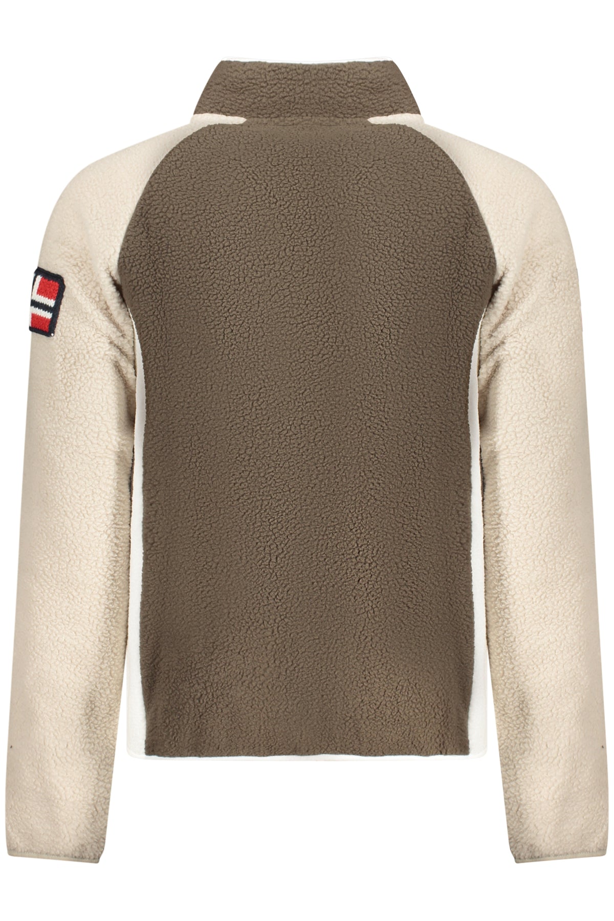 859503_MAFALCON – Herren Langarm-Fleece-Sweatshirt mit Reißverschluss und Kontrastdetails – Größe: S, M, L, XL, 2XL, 3XL – Farbe: Marrone