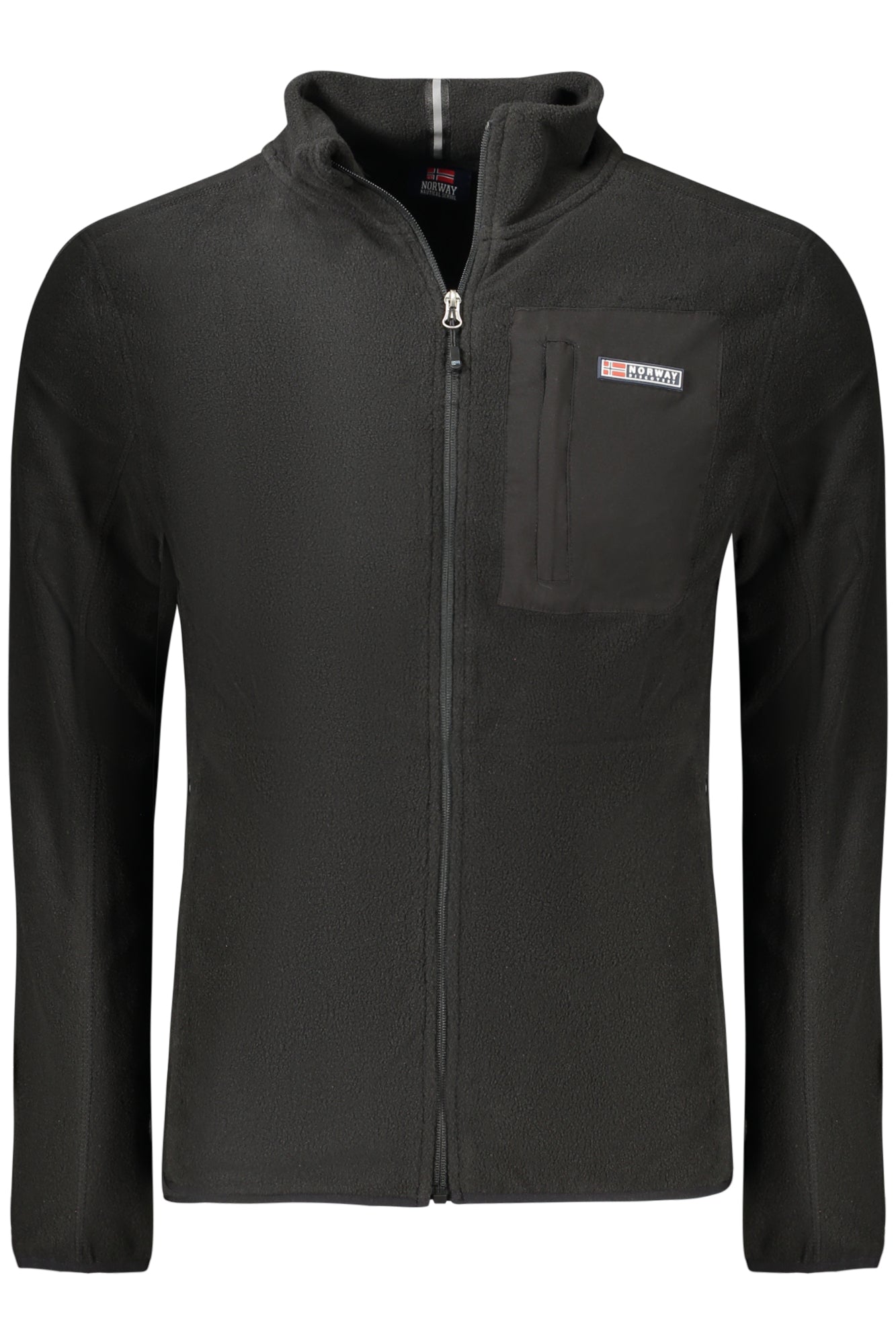 859505_NEBLACK – Herren Fleece-Langarmshirt Schwarz mit Taschen & Reißverschluss – Größe: S, M, L, XL, 2XL, 3XL – Farbe: Nero