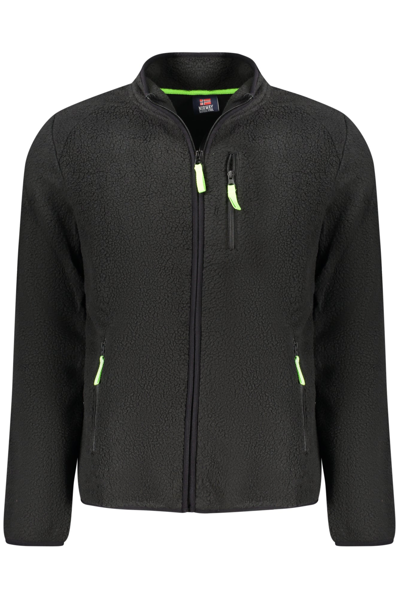 XXX839506_NEBLACK – Schwarzes Herren-Sweatshirt mit Reißverschluss und Taschen Details – Größe: M, L, XL, 2XL – Farbe: Nero