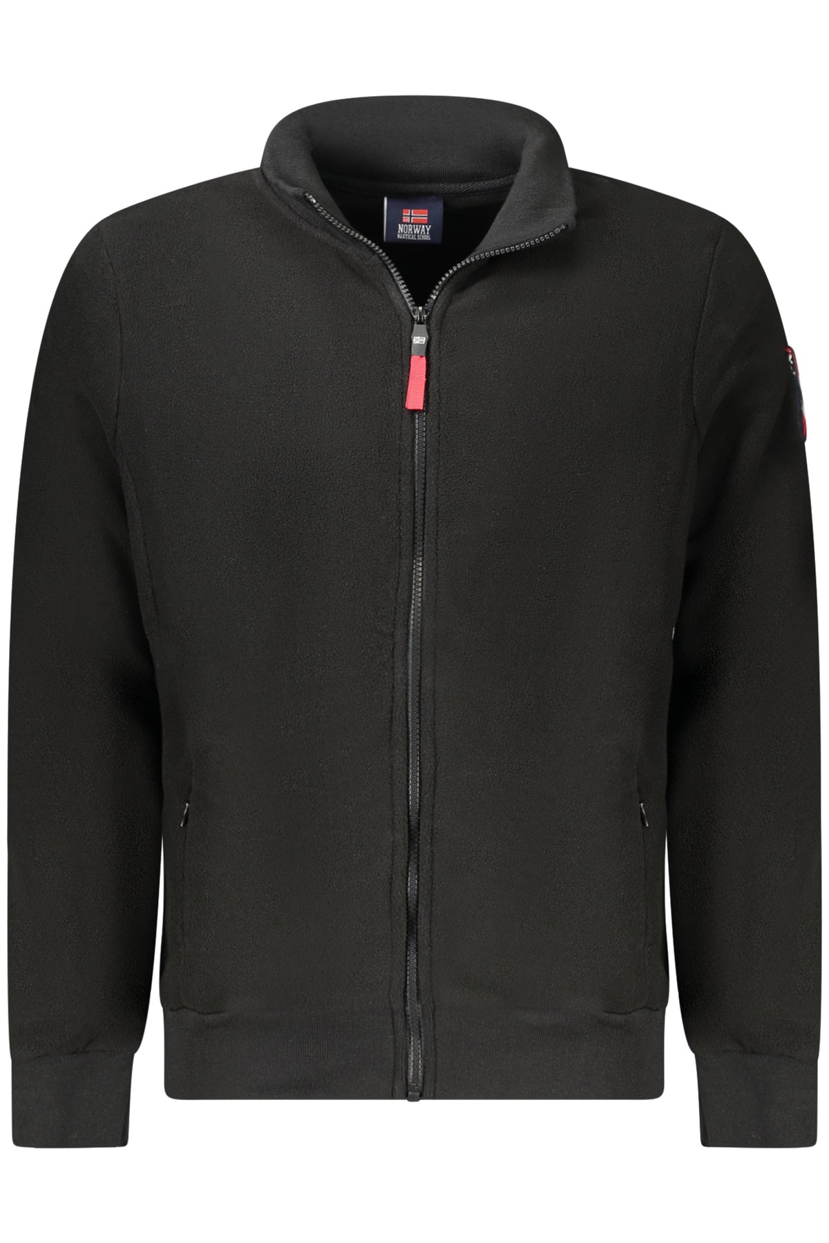 859532_NEBLACK – Herren Fleece-Sweatshirt Schwarz mit Reißverschluss und Stickerei – Größe: S, M, L, XL, 2XL, 3XL – Farbe: Nero