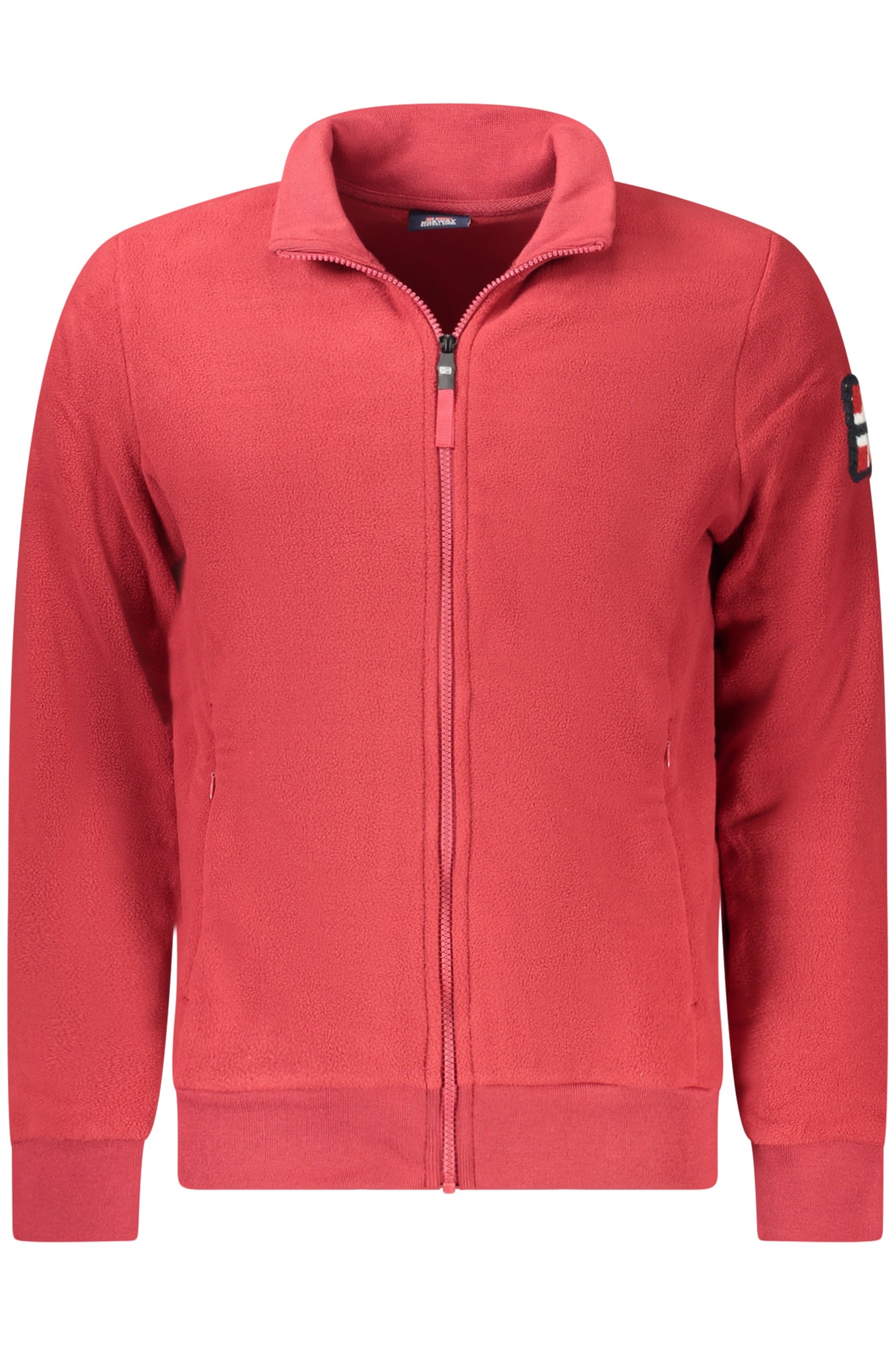 859532_RORED – Herren Roter Fleece-Sweatshirt mit Reißverschluss & Stickerei – Größe: S, M, L, XL, 2XL, 3XL – Farbe: Rosso