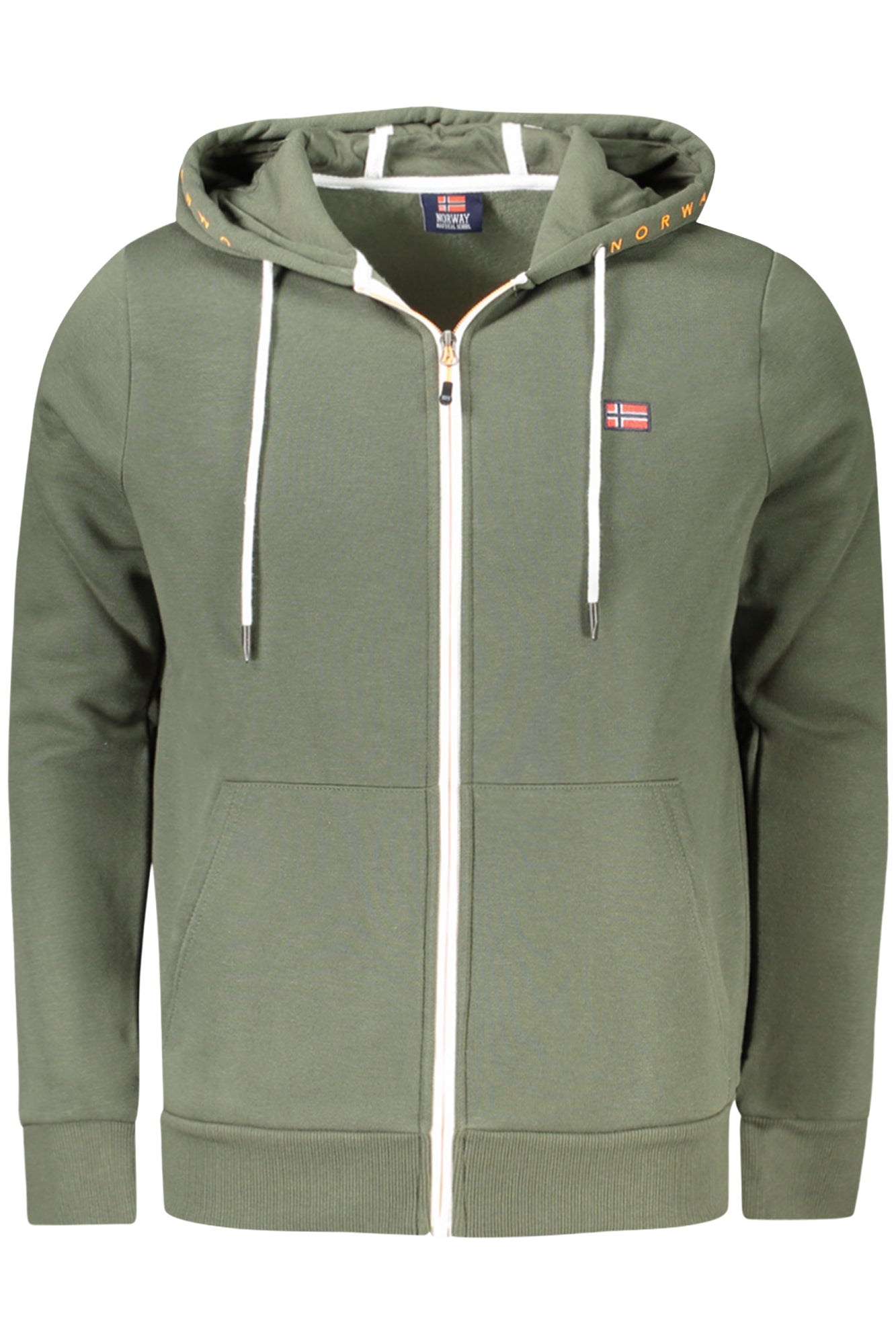 849455_VEARMY – Grünes Herren-Sweatshirt mit Reißverschluss und Stickerei - Norwegen 1963 – Größe: M, XL, 2XL, L – Farbe: Verde