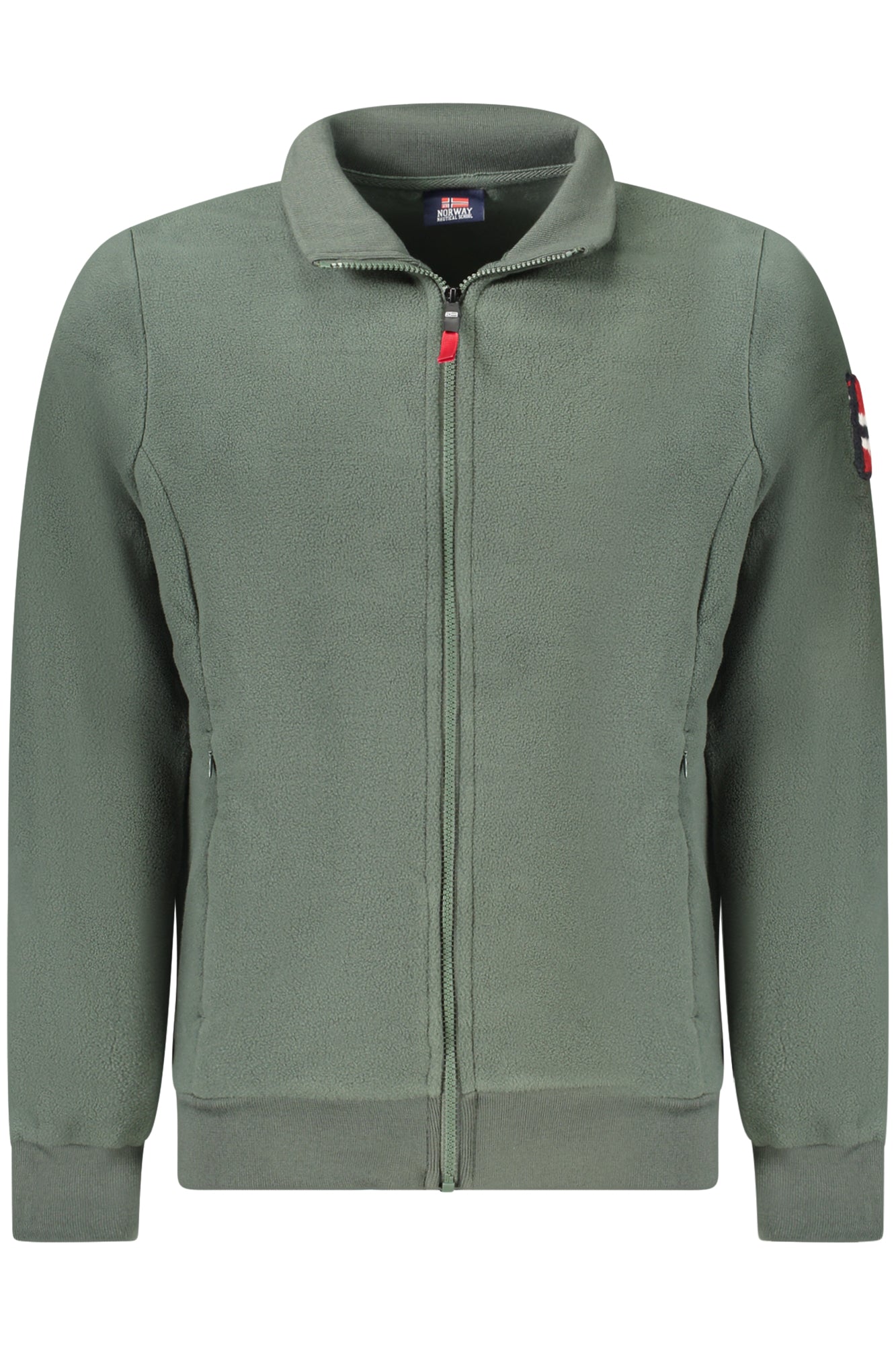 859532_VEARMY – Grünes Herren Fleece-Sweatshirt mit Reißverschluss und Stickerei – Größe: S, M, L, XL, 2XL, 3XL – Farbe: Verde