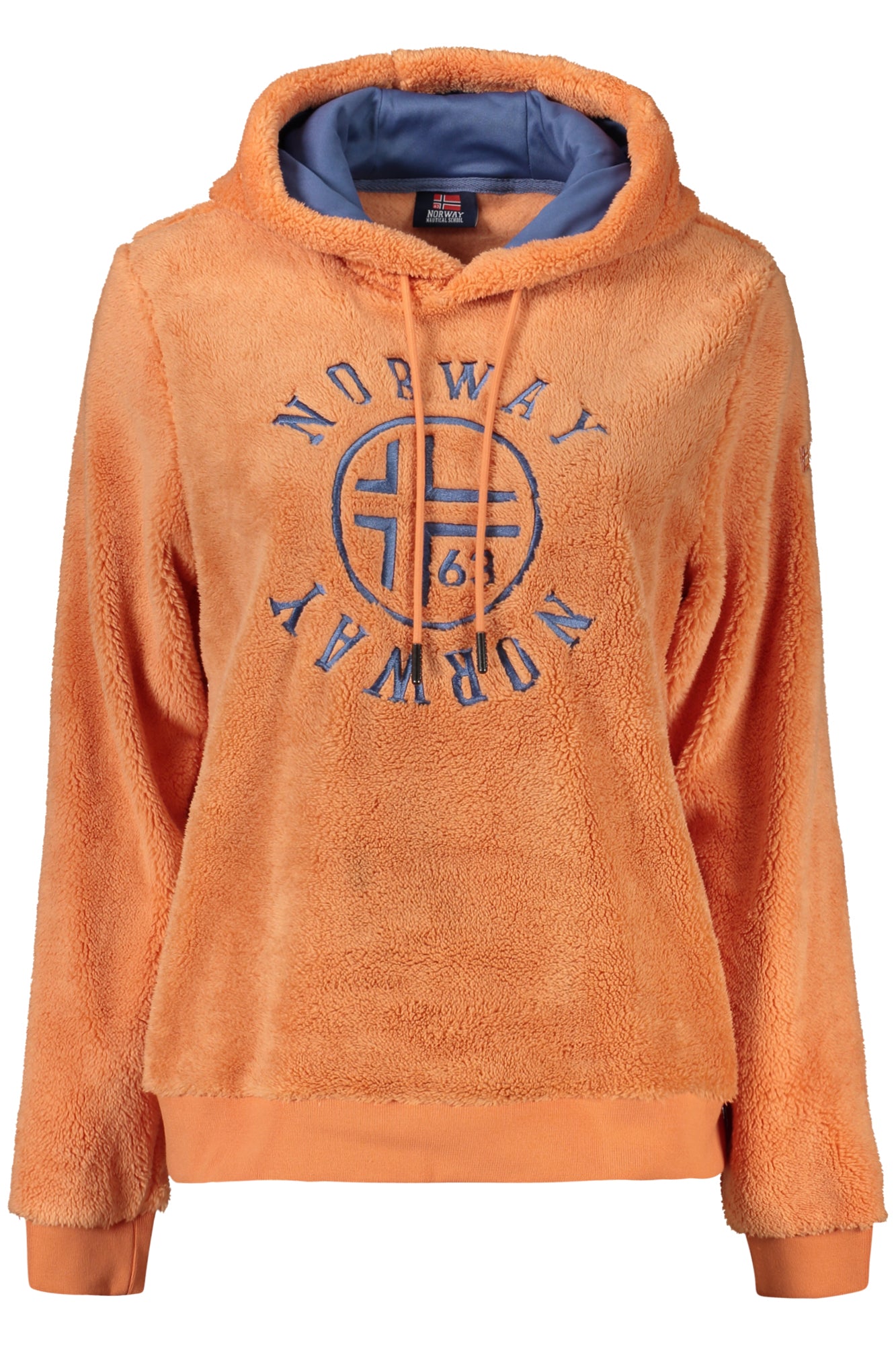 849918_ARPAPAYA – Damen-Sweatshirt Orange: Fleece-Hoodie mit Teddystickerei, Langarm – Größe: L, XL, M, S – Farbe: Arancione