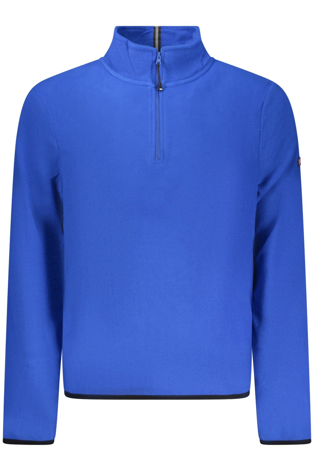 859540_BLBLUETT – Blaues Herren Langarm-Fleece-Shirt mit Kontrastdetails & Reißverschluss – Größe: S, M, L, XL, 2XL, 3XL – Farbe: Blu