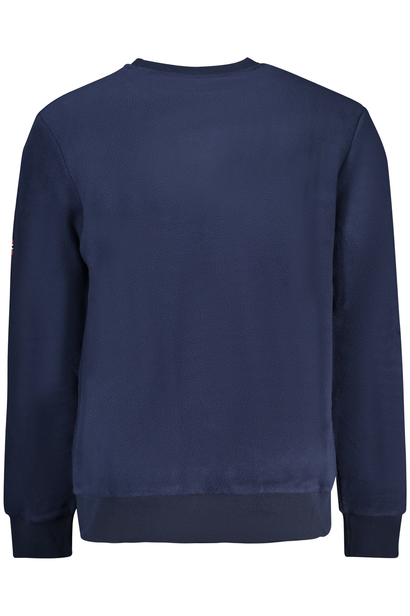 849530_BLNAVY – Herren Langarm-Fleece-Sweatshirt Blau mit Rundhals und Applikation – Größe: M, L, XL, 2XL – Farbe: Blu