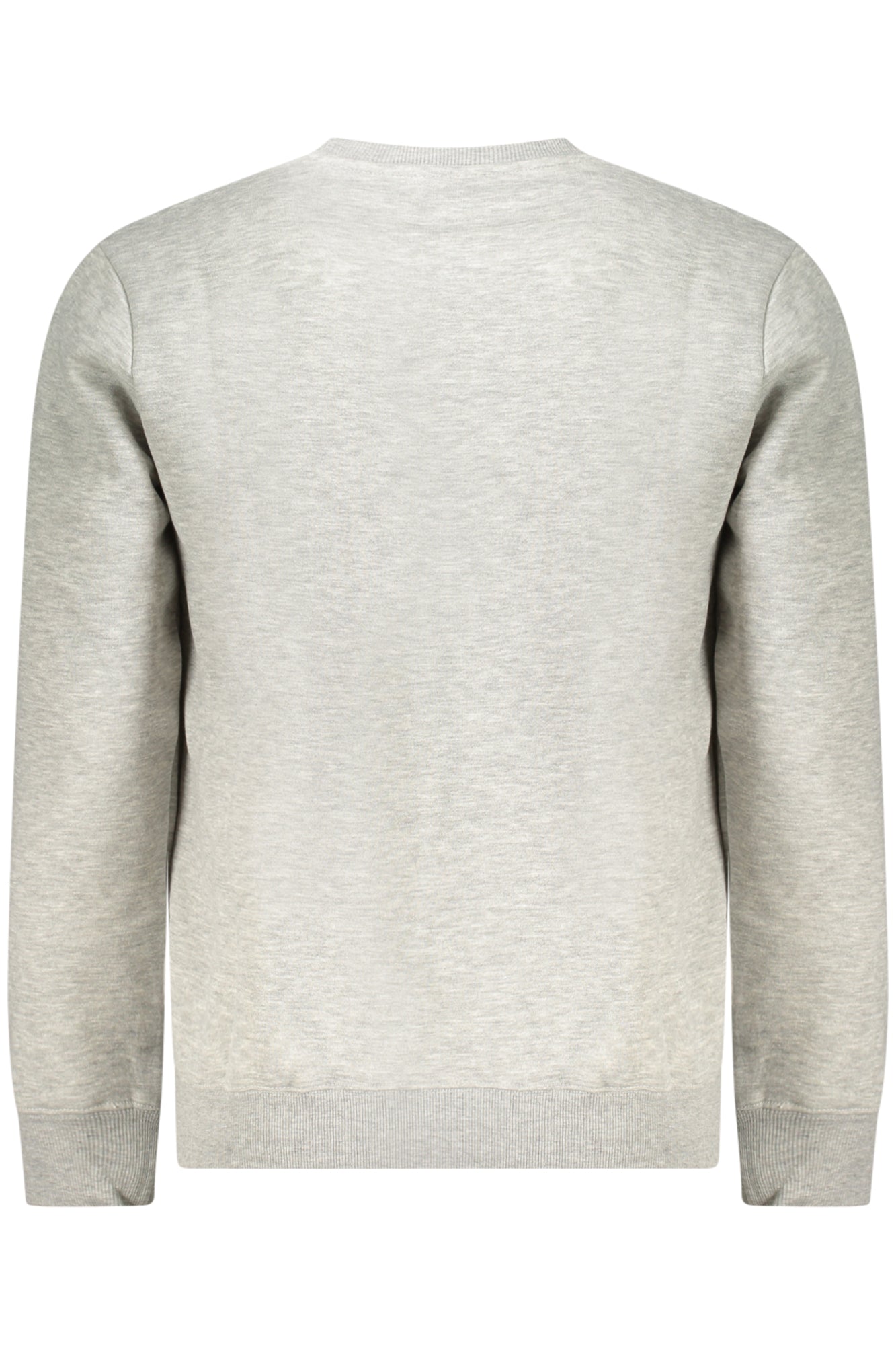 859453_GRGREYME – Graues Herren-Sweatshirt ohne Reißverschluss – Fleece-Rundhals, Applikation – Größe: S, M, L, XL, 2XL, 3XL – Farbe: Grigio