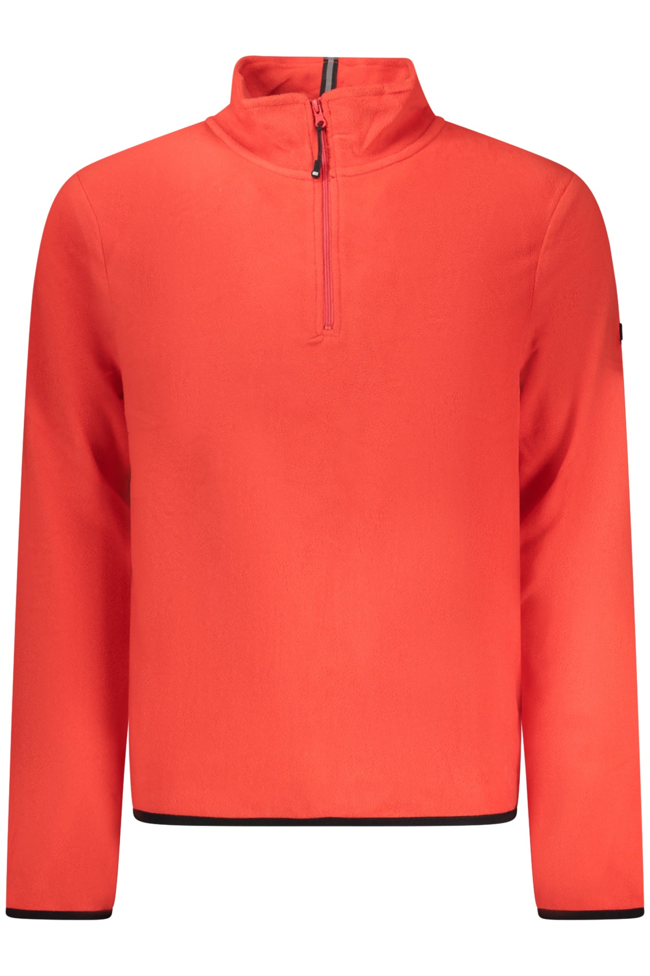 859540_ROREDRAC – Herren Langarm-Fleece-Sweatshirt Rot mit Reißverschluss und Details – Größe: S, M, L, XL, 2XL, 3XL – Farbe: Rosso