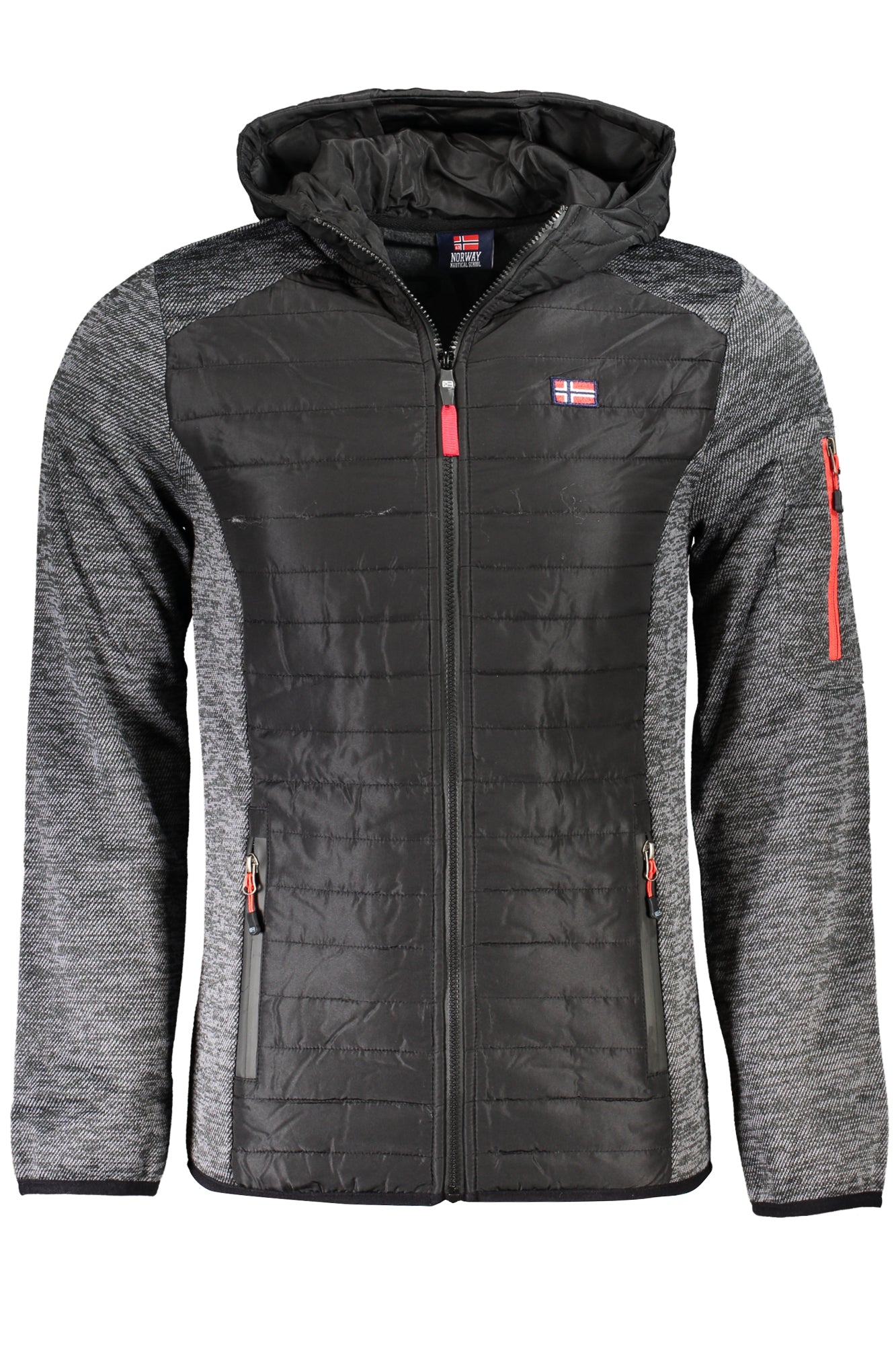 849307_GRREVETO – Graue Herren-Sportjacke mit Kapuze und Taschen – Funktional & Stilvoll – Größe: M, L, XL, 2XL – Farbe: Grigio