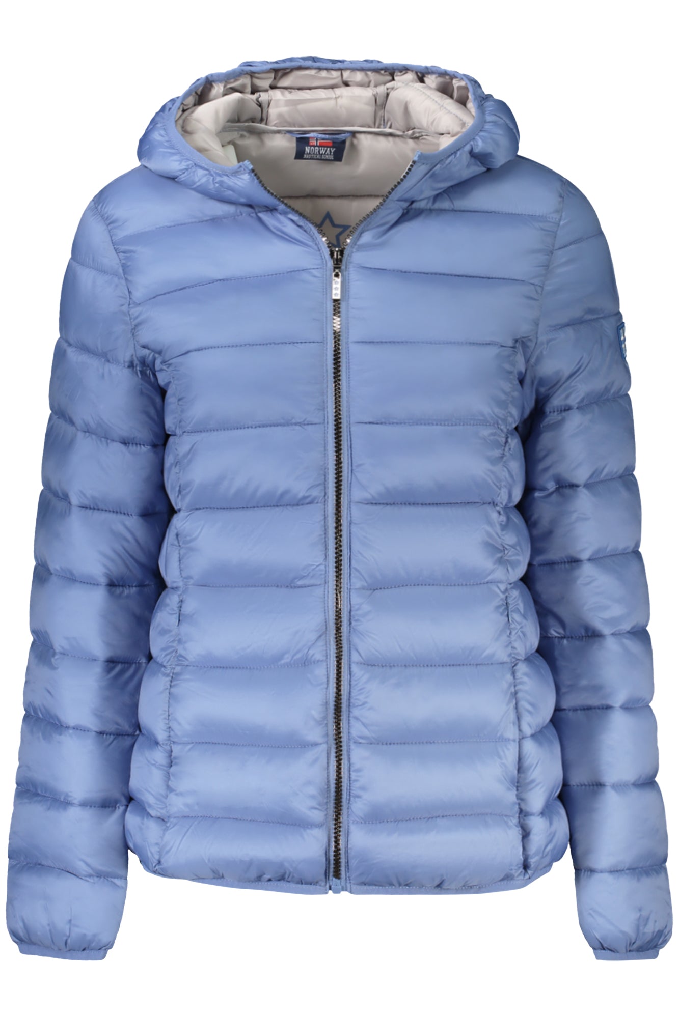 849658_AZWHALE – Blaue Damenjacke mit Kapuze - Langärmlig, Taschen & Reißverschluss – Größe: S, M, L, XL, 2XL – Farbe: Azzurro