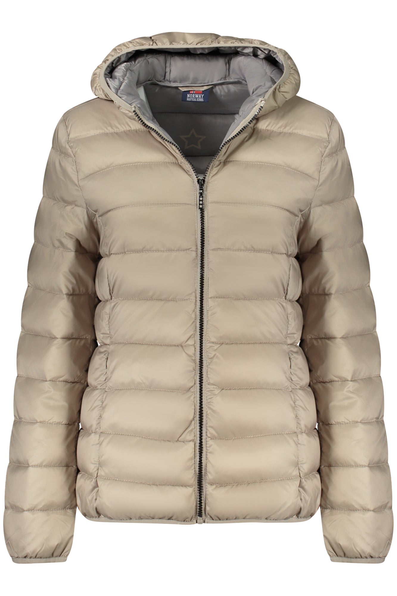 849658_BEROPE – Beige Damenjacke mit Kapuze und Reißverschluss - Trend 1963 – Größe: S, M, L, XL, 2XL – Farbe: Beige