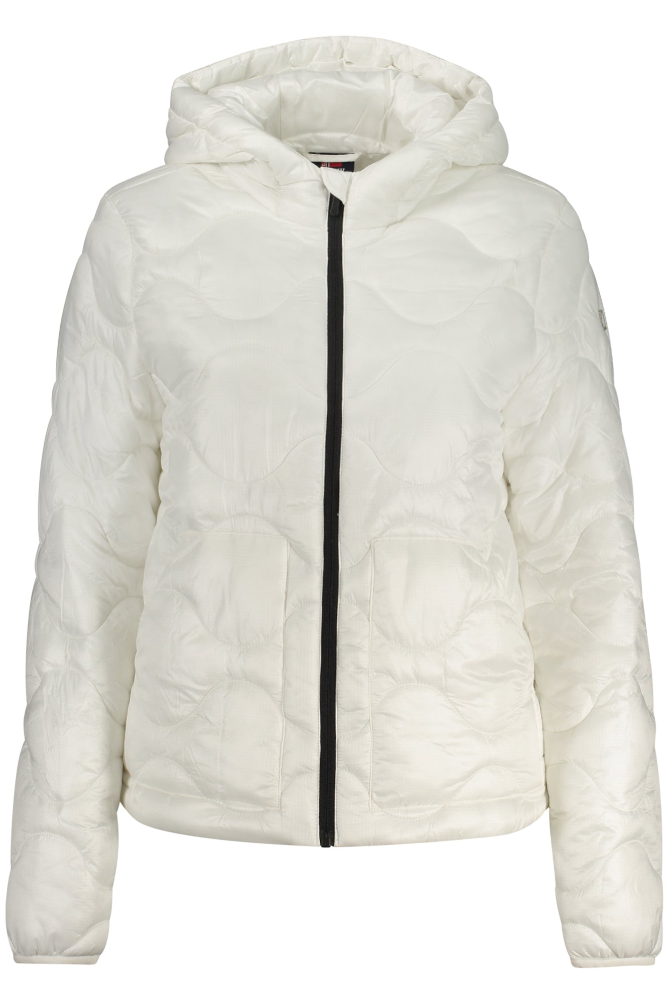 859659_BIOFFWHI – Elegante Damenjacke in Weiß mit Kapuze und Kontrastdetails – Größe: S, M, L, XL, 2XL – Farbe: Bianco