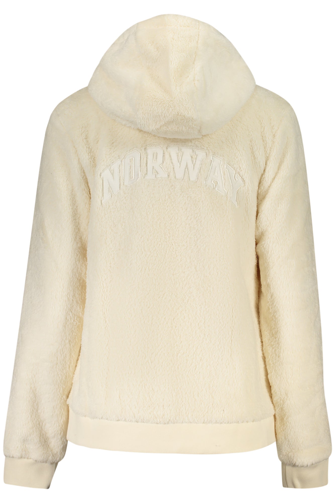 859907_BIOFFWHI – Weiße Damenjacke mit Kapuze und Stickerei - Norwegen 1963 Stil – Größe: S, M, L, XL, 2XL – Farbe: Bianco