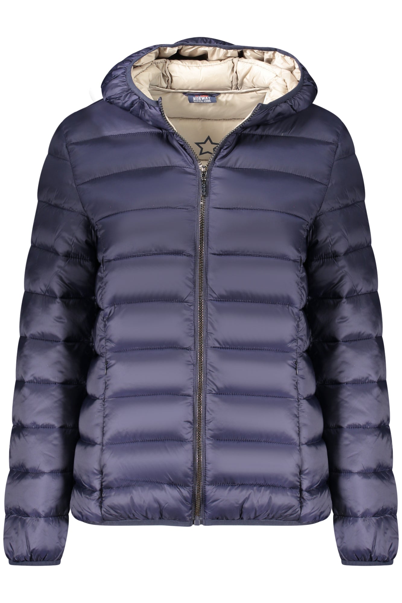 849658_BLNAVROP – Blaue Damenjacke: Stilvoll, Funktional, Mit Kapuze und Taschen – Größe: S, M, L, XL, 2XL – Farbe: Blu