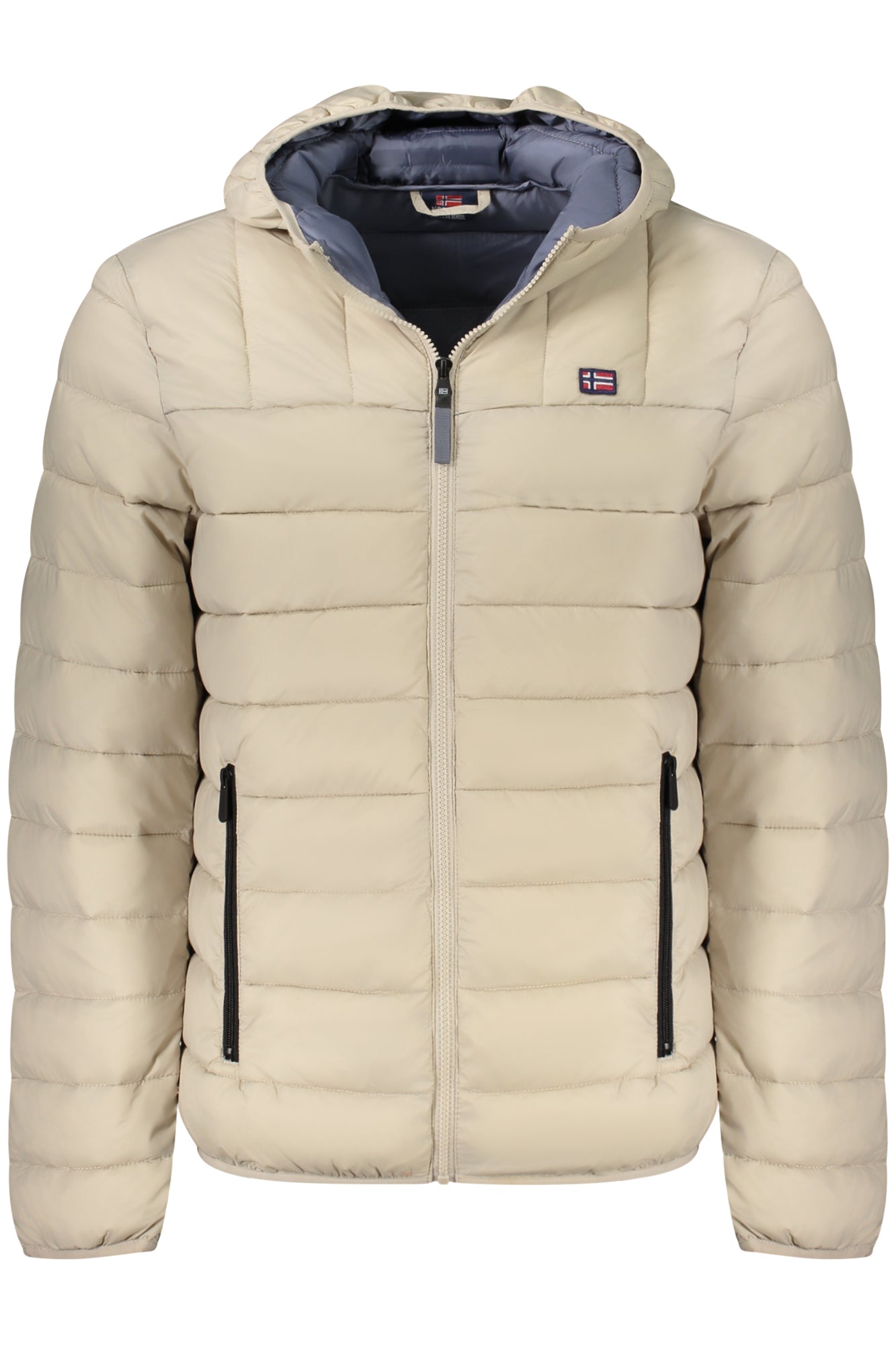 849150_BEROPE – Beige Herrenjacke mit Kapuze & Grauen Details - Stylisch & Funktional – Größe: S, M, L, XL, 2XL, 3XL – Farbe: Beige