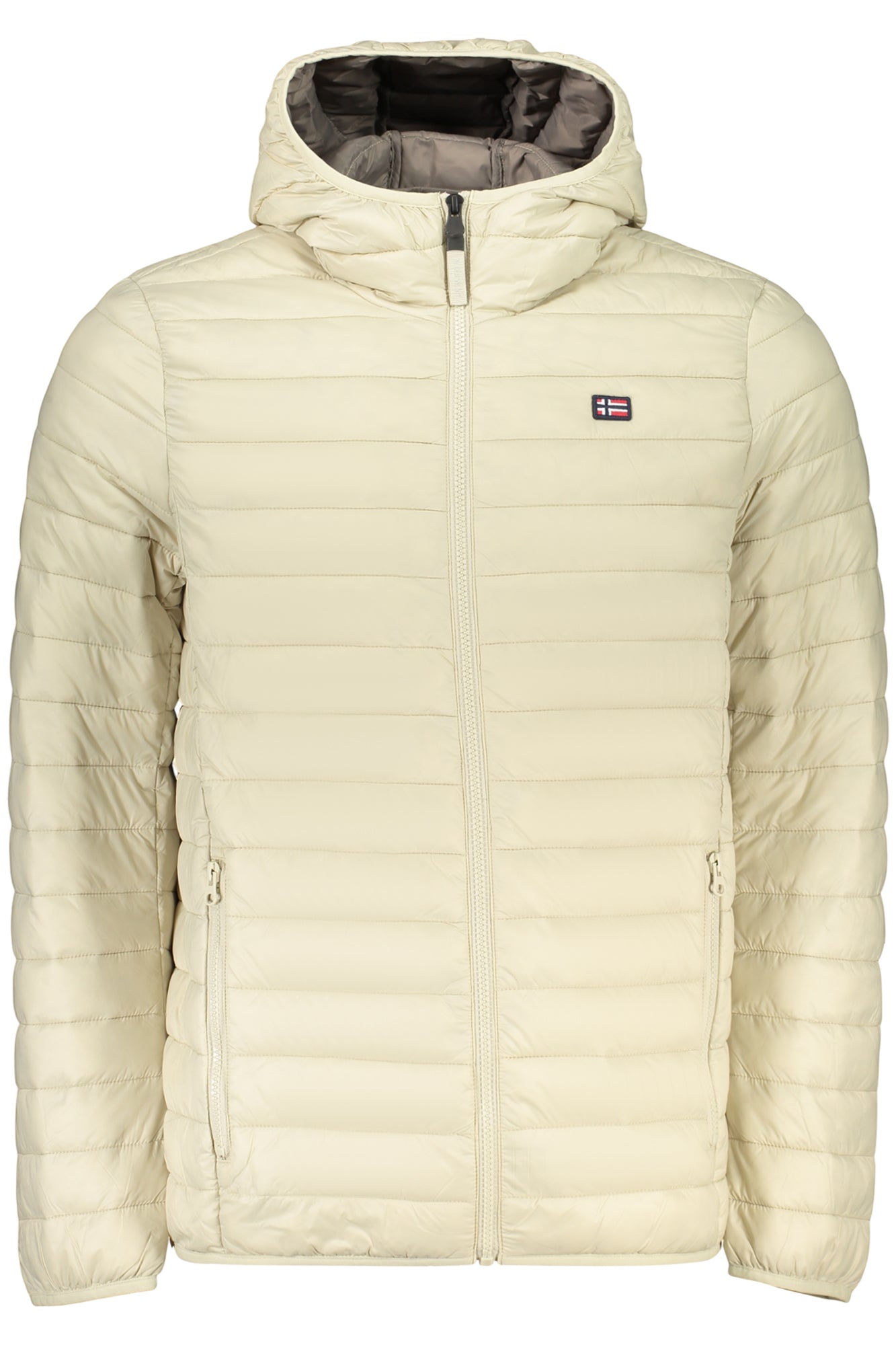 832950_BEBEIGE – Beige Herrenjacke mit Kapuze und Taschen – Eleganter Look für Herren – Größe: S, M, L, XL, 2XL, 3XL – Farbe: Beige