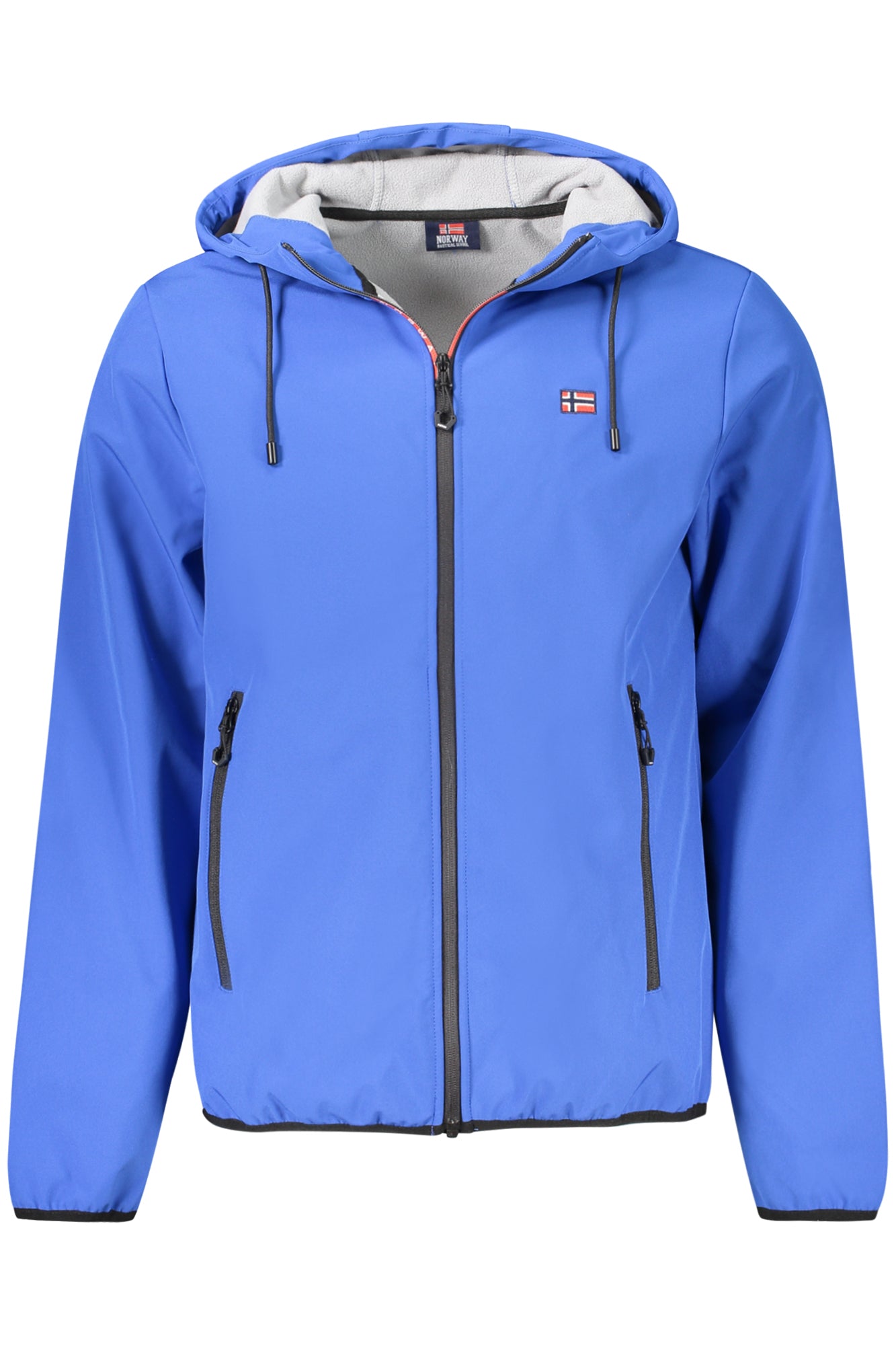 119141_BLBLUETT – Blaue Herren-Softshell-Jacke mit Kapuze und Kontrastdetails – Größe: S, M, L, XL, 2XL, 3XL – Farbe: Blu