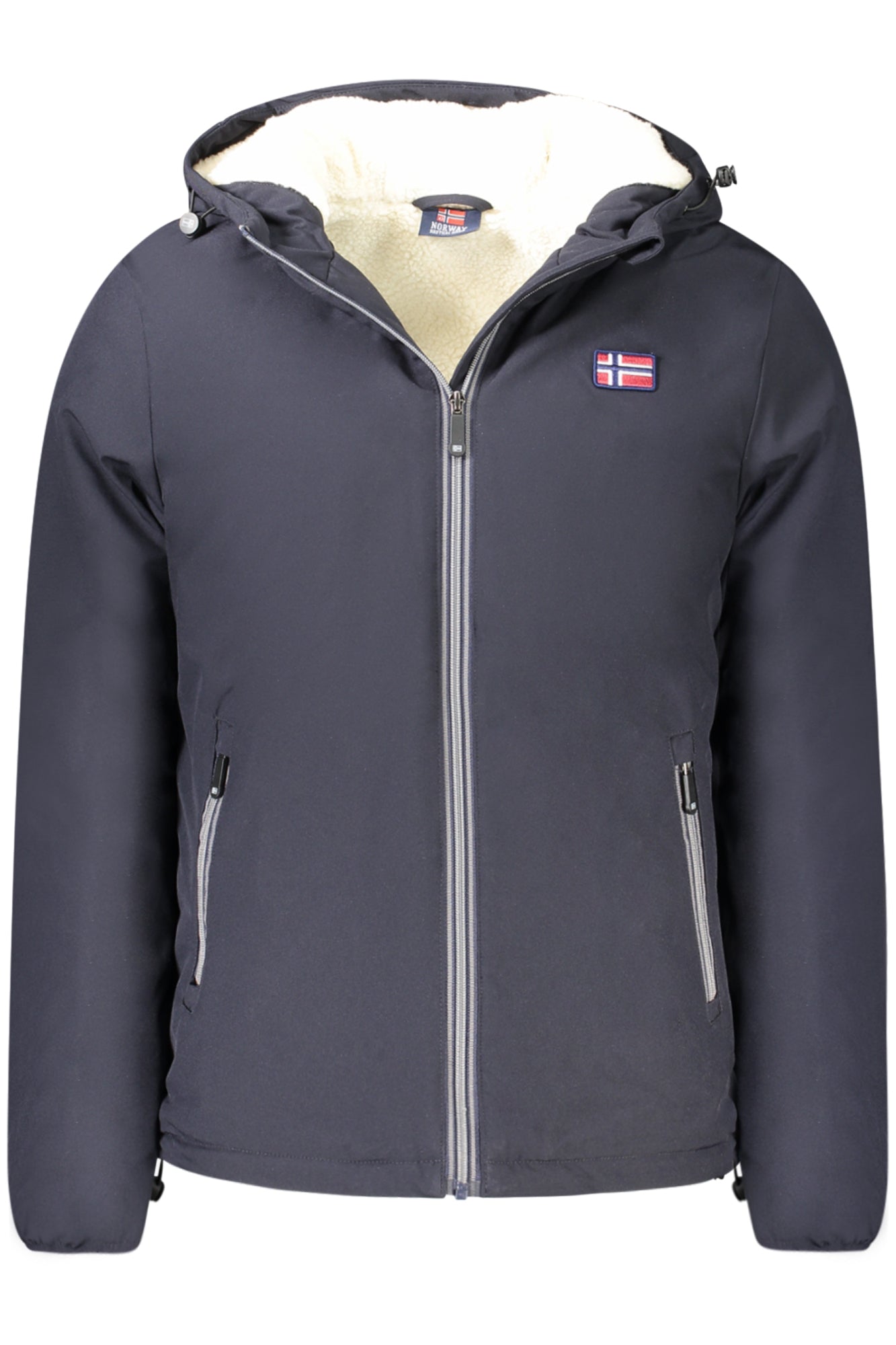 849157_NEBLACK – Herrenjacke mit Kapuze und Teddyfutter - Schwarz, Norwegen 1963 Stil – Größe: M, L, XL, 2XL – Farbe: Nero