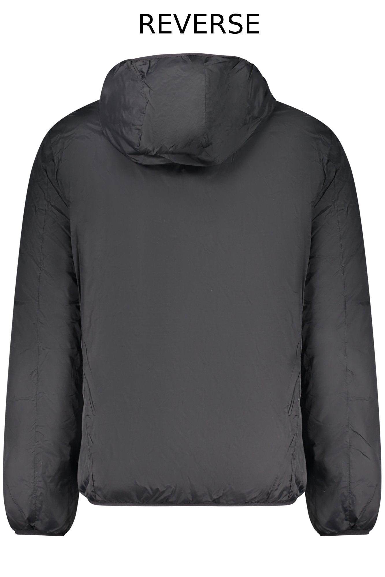 859155_NEBLACK – Wendbare Herrenjacke mit Kapuze und Applikation in Schwarz – Größe: S, M, L, XL, 2XL, 3XL – Farbe: Nero