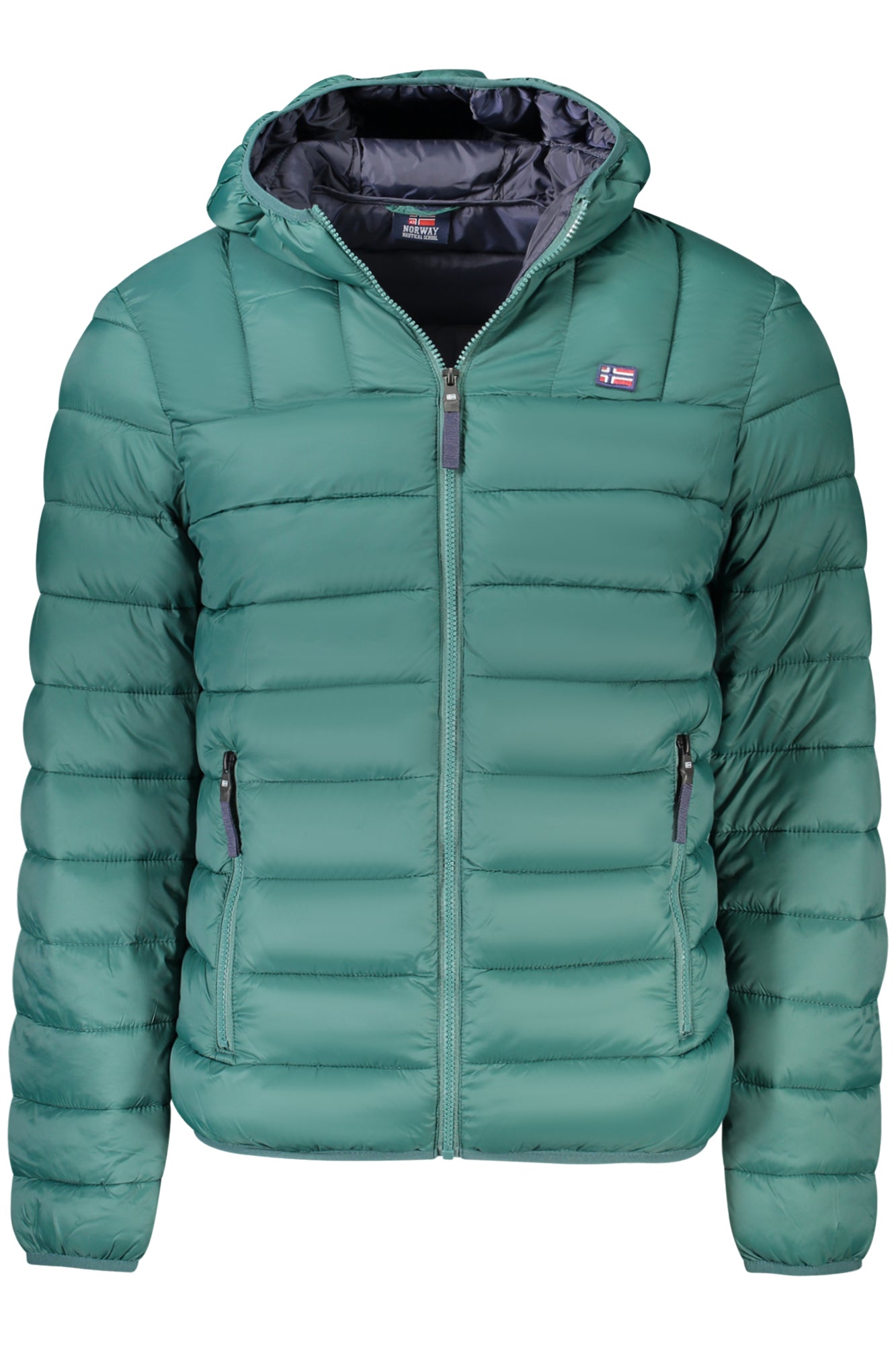 849150_VEALPINE – Grüne Herrenjacke 1963: Kapuze, Reißverschluss & Blaue Details – Größe: S, M, L, XL, 2XL, 3XL – Farbe: Verde