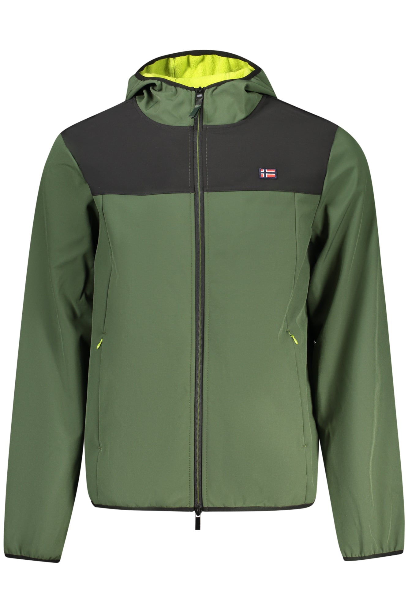 859135_VEARMY – Herren-Softshell-Jacke mit Kapuze und kontrastierenden Details in Grün – Größe: S, M, L, XL, 2XL, 3XL – Farbe: Verde