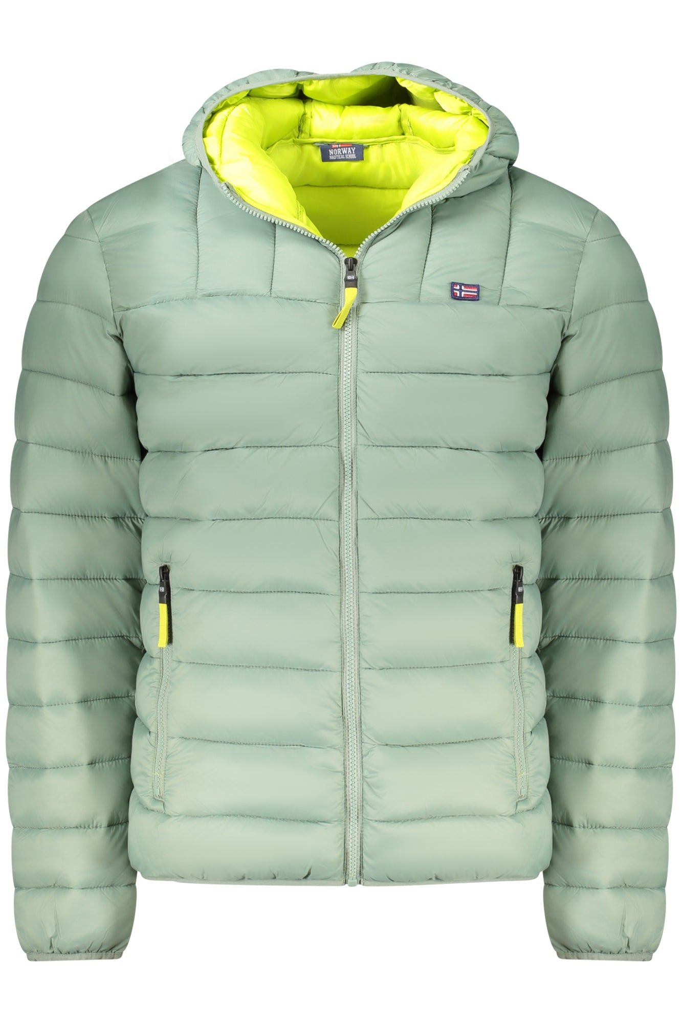 849150_VESNIPER – Herrenjacke Grün mit Kapuze und Gelben Details - Zeitloses Design – Größe: S, M, L, XL, 2XL, 3XL – Farbe: Verde