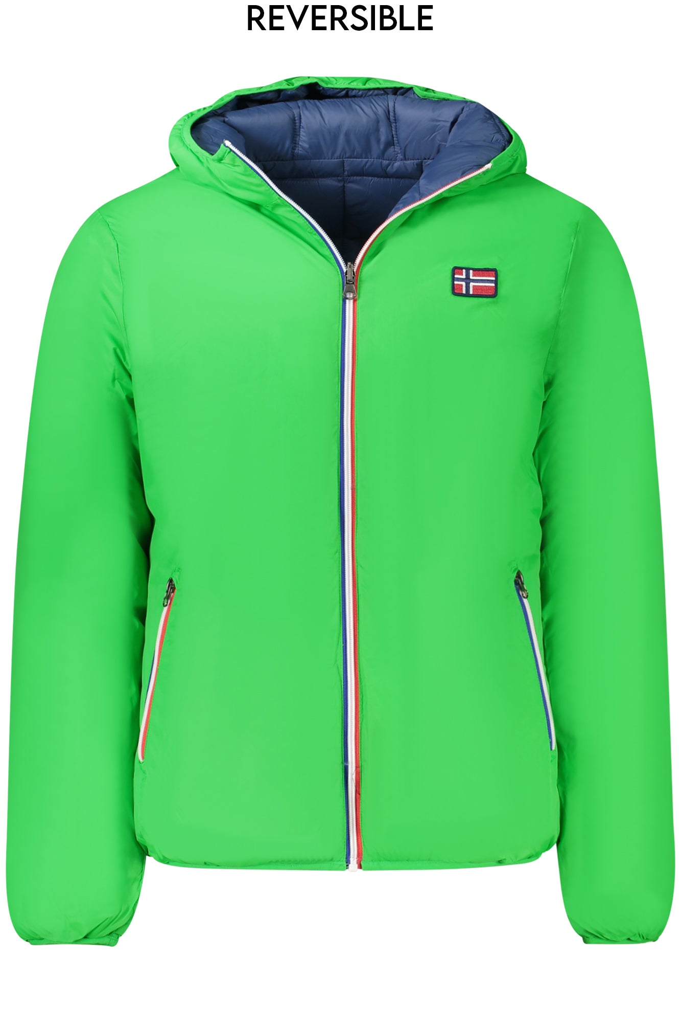 849155_VEKIWI – Wendbare Herrenjacke mit Kapuze in Grün/Blau – Vielseitig & Stilvoll – Größe: S, M, L, XL, 2XL, 3XL – Farbe: Verde