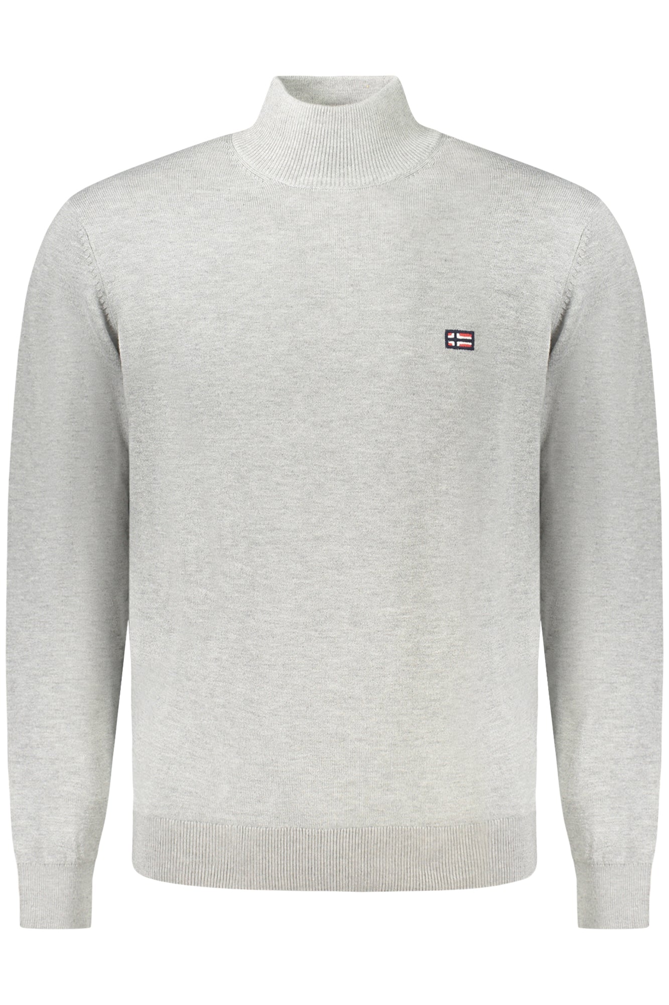 843103_GRGREYME – Herrenpullover Grau mit Stickerei und hohem Kragen - Norwegen Stil – Größe: M, L, XL, 2XL, 3XL – Farbe: Grigio